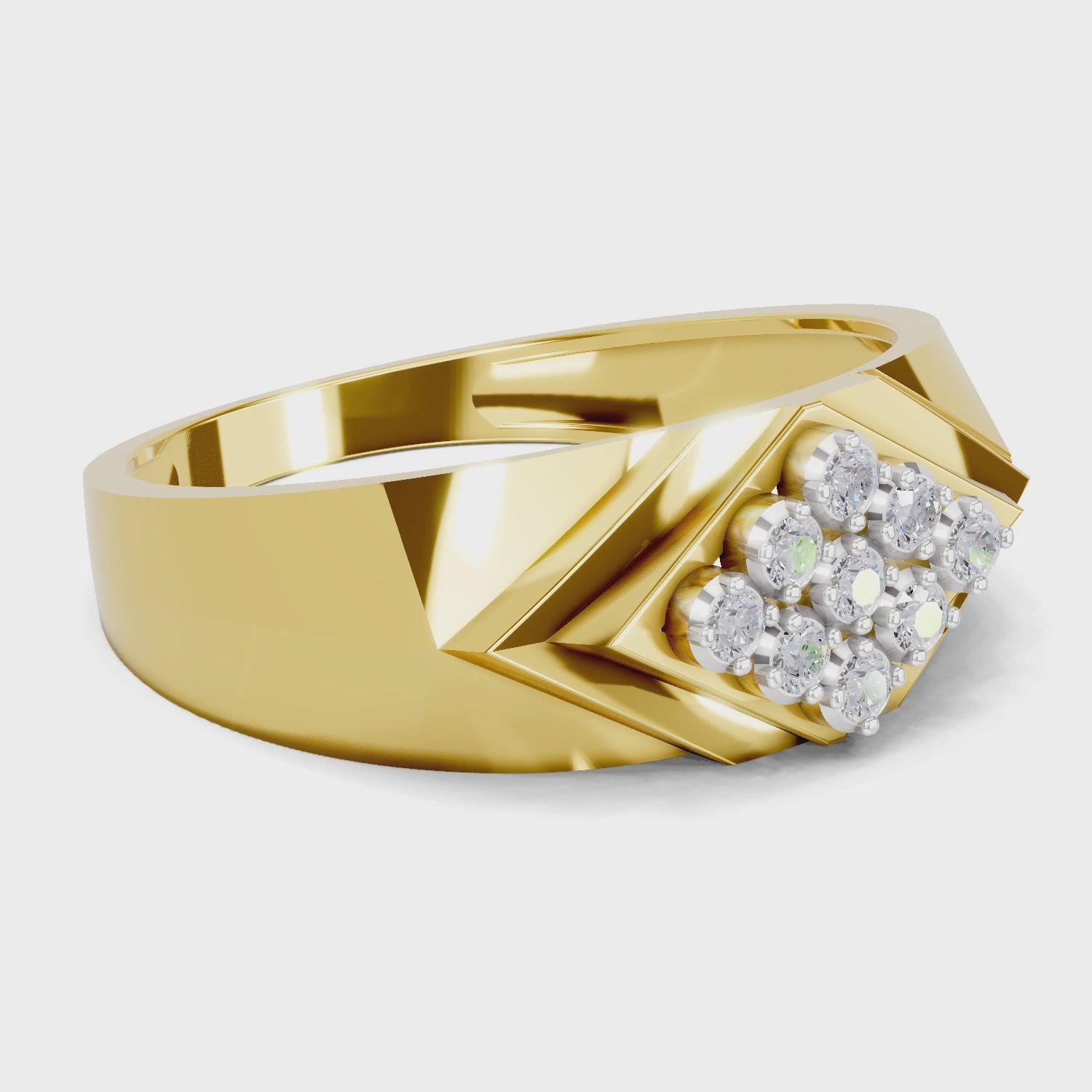 Load video: 0.2 Carat  | 925 Sterling Silver Gold Plated Fashion Ring