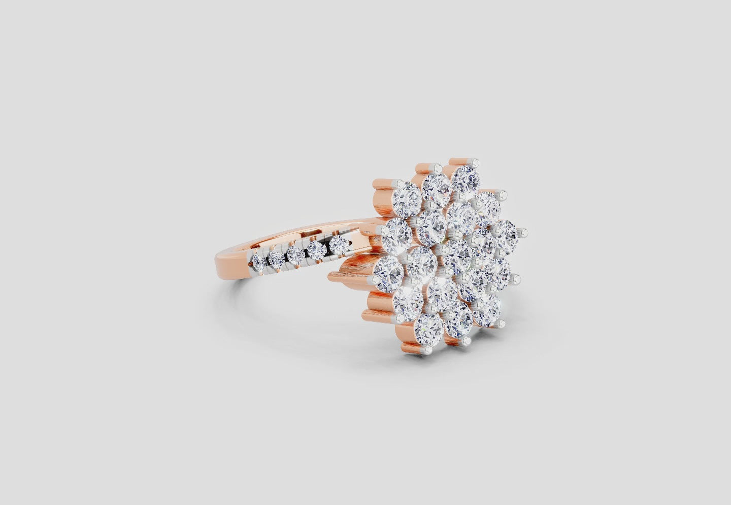 Load video: 0.93 Carat Snowfall Cluster Promise Engagement Ring | 14K Rose Gold