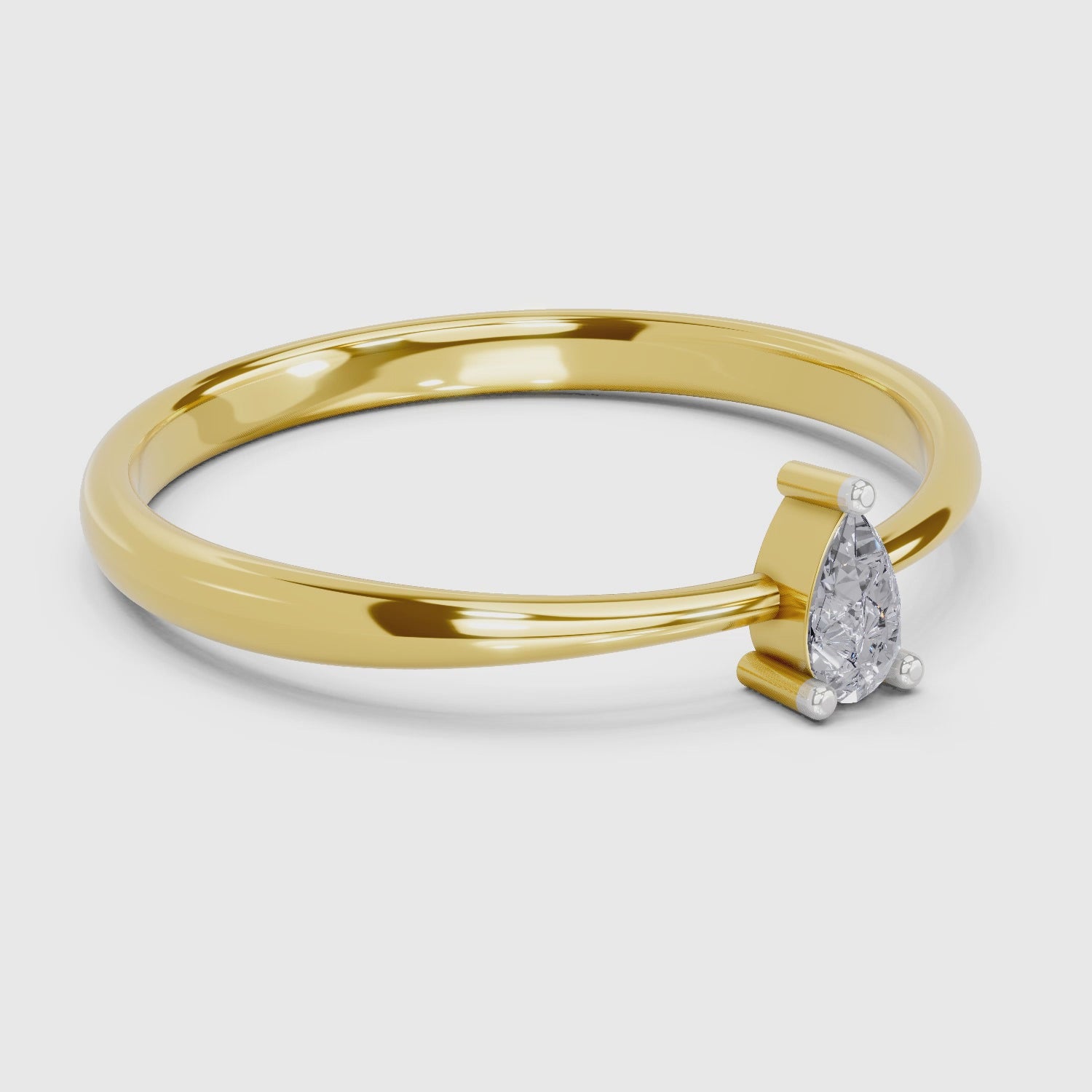 Load video: 0.14 Carat  | 925 Sterling Silver Gold Plated Solitaire Ring