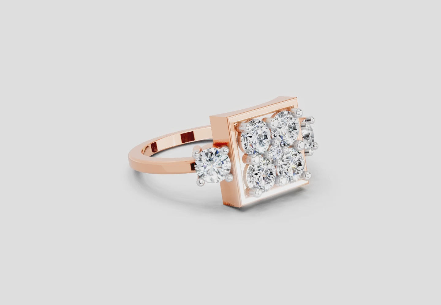 Load video: 0.95 Carat Crystal Court Promise Engagement Ring | 14K Rose Gold