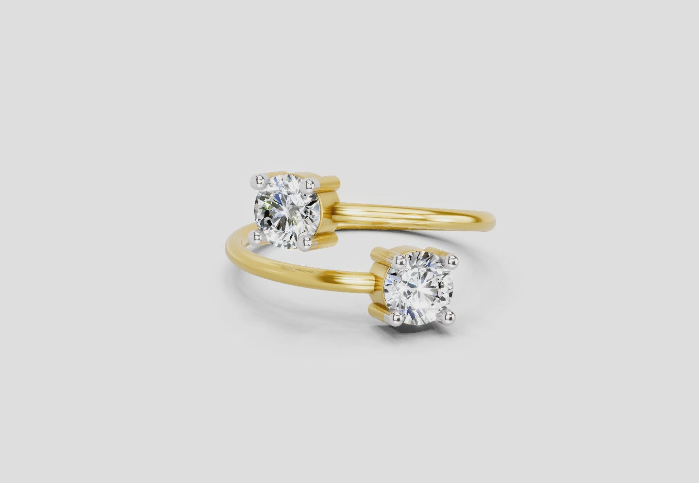 Load video: 0.8 Carat Twirl of Light Promise Engagement Ring | 14K Yellow Gold