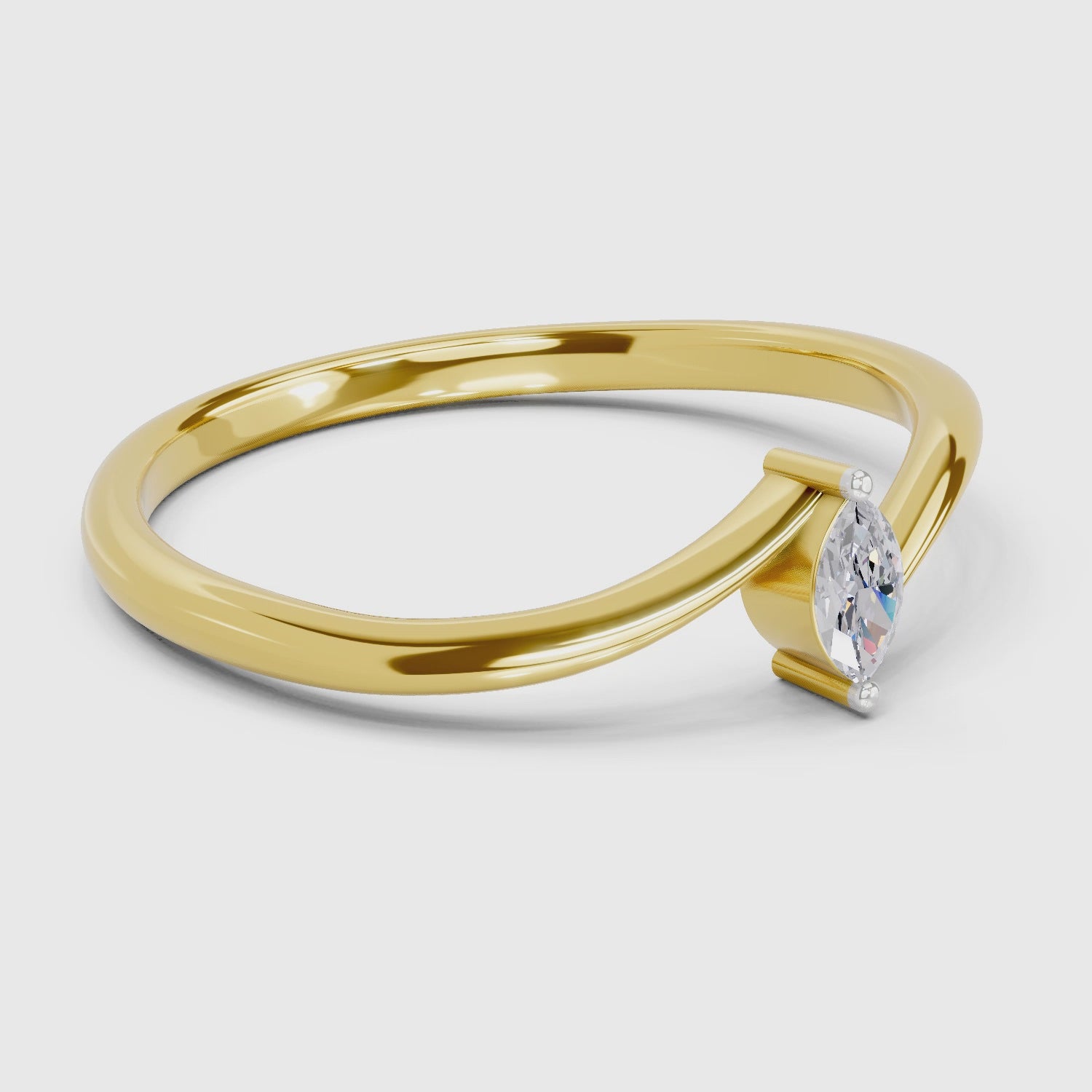 Load video: 0.08 Carat  | 925 Sterling Silver Gold Plated Solitaire Ring