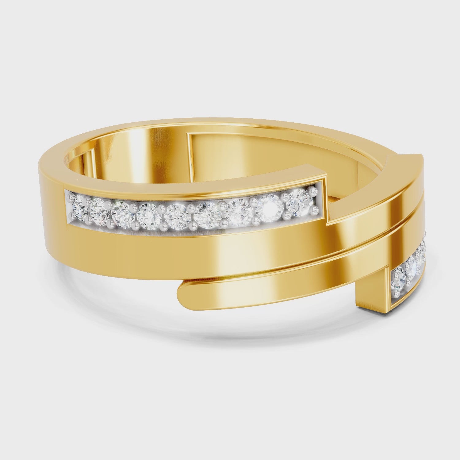 Load video: 0.18 Carat  | 925 Sterling Silver Gold Plated Band Ring
