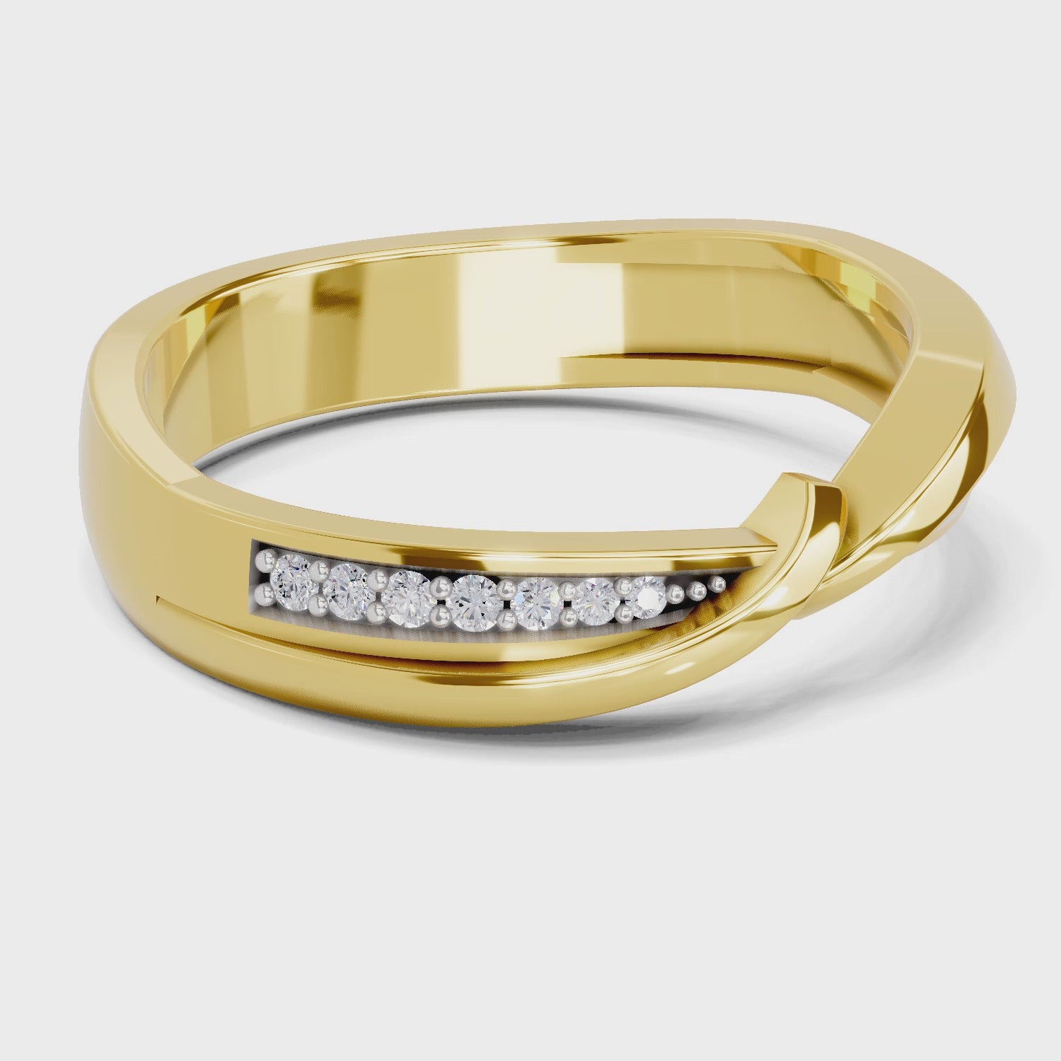 Load video: 0.09 Ct Round Shape | 925 Sterling Silver Gold Plated Infinity Ring