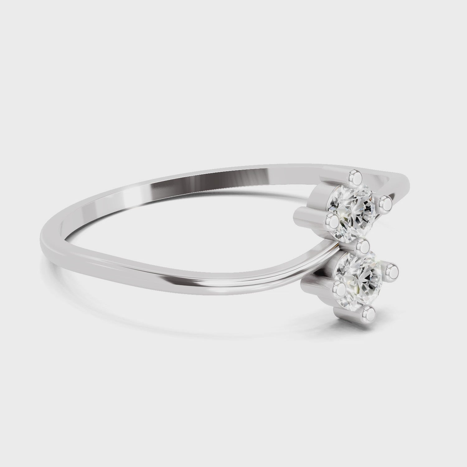 Load video: 0.17 Carat Twin Flames Diamond Engagement Ring | 14K White Gold