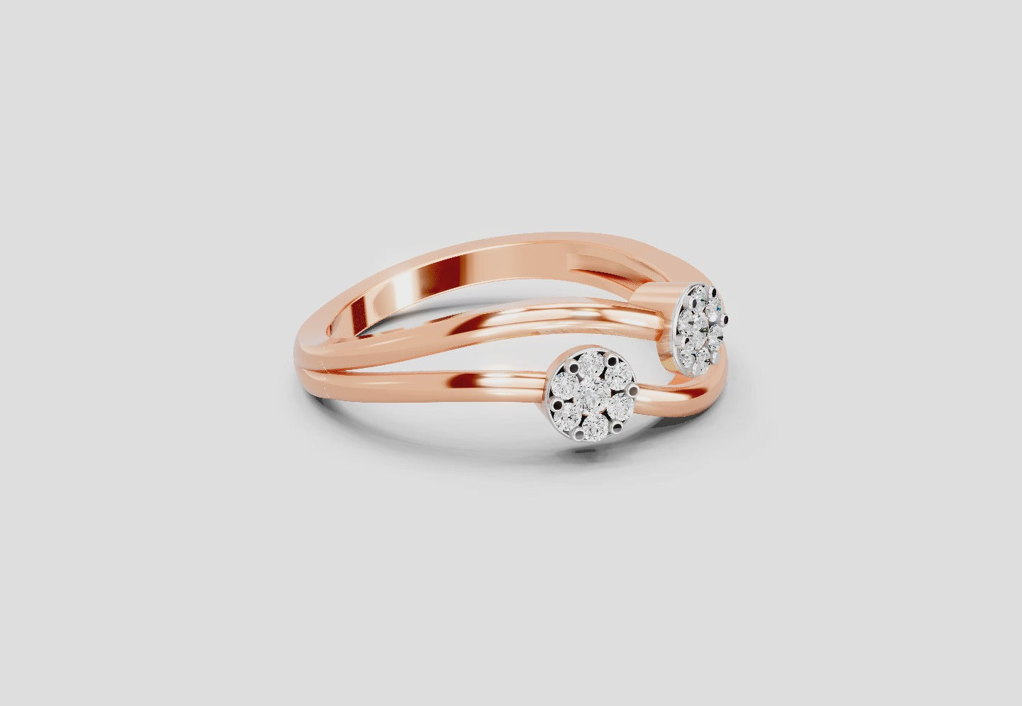 Load video: 0.07 Carat Twin Bloom Promise Engagement Ring | 14K Rose Gold