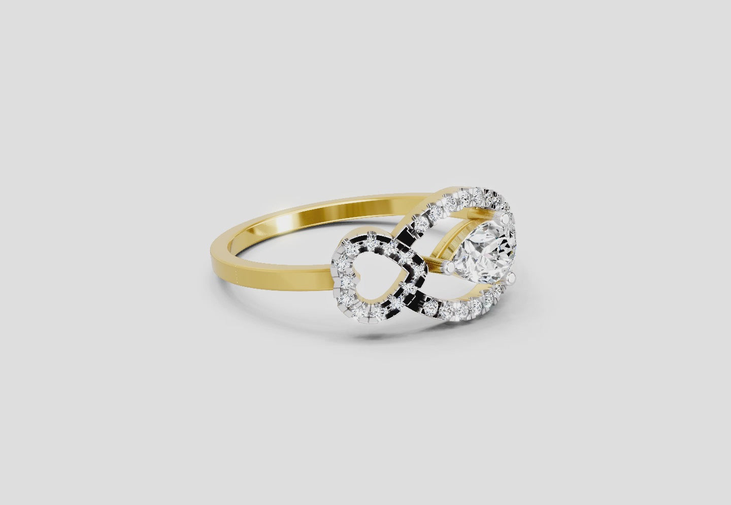 Load video: 0.43 Carat Pear Shape Diamond Ring | 14K Yellow Gold