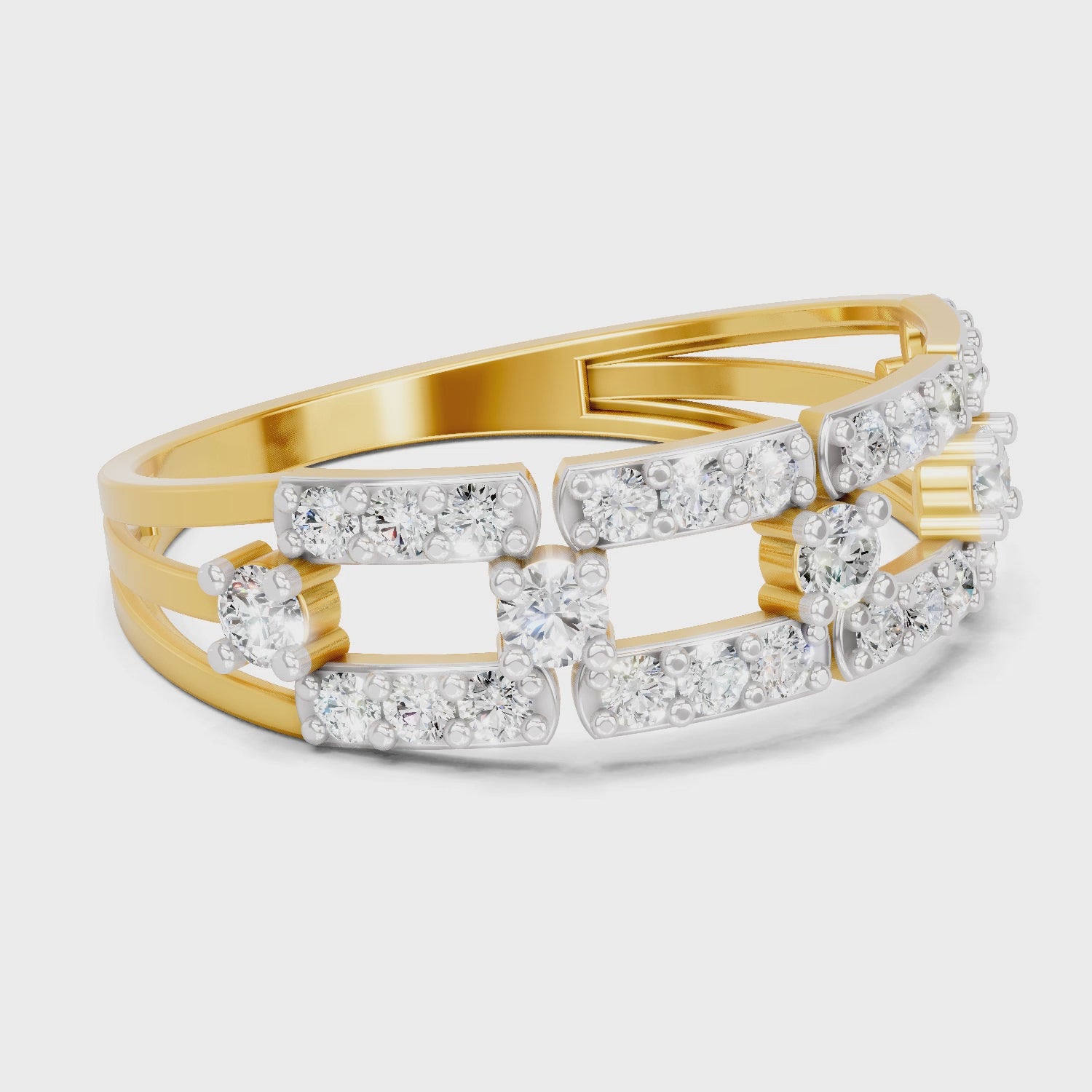 Load video: 0.46 Carat Round Shape Diamond Bridge Ring | 14K Yellow Gold