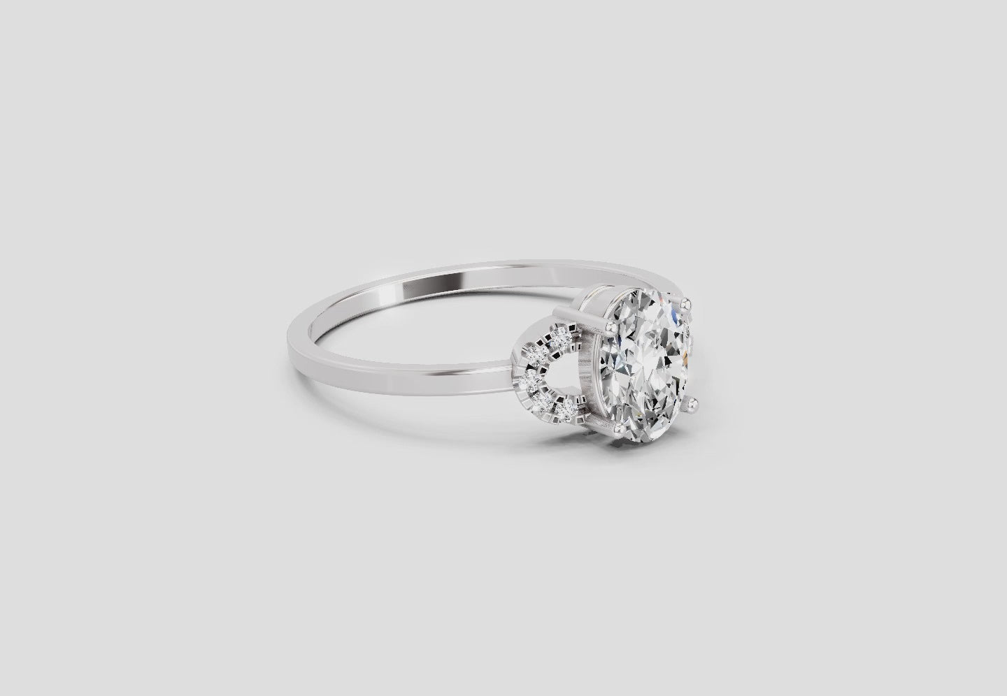Load video: 1.11 Carat Lunar Halo Promise  Engagement Ring | 14K White Gold
