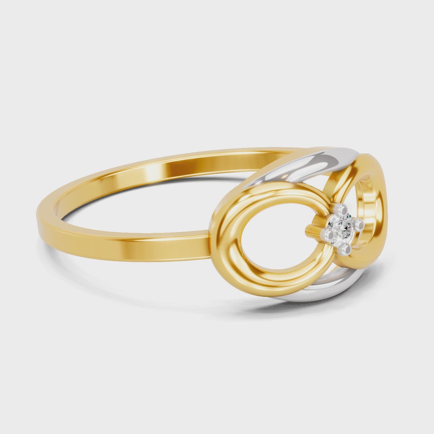 Load video: 0.02 Carat  | 925 Sterling Silver Gold Plated Ring