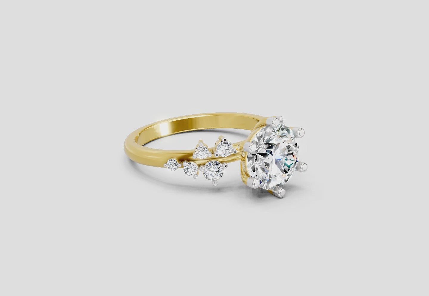 Load video: 1.64 Carat Celestial Bloom Promise Engagement Ring | 14K Yellow Gold