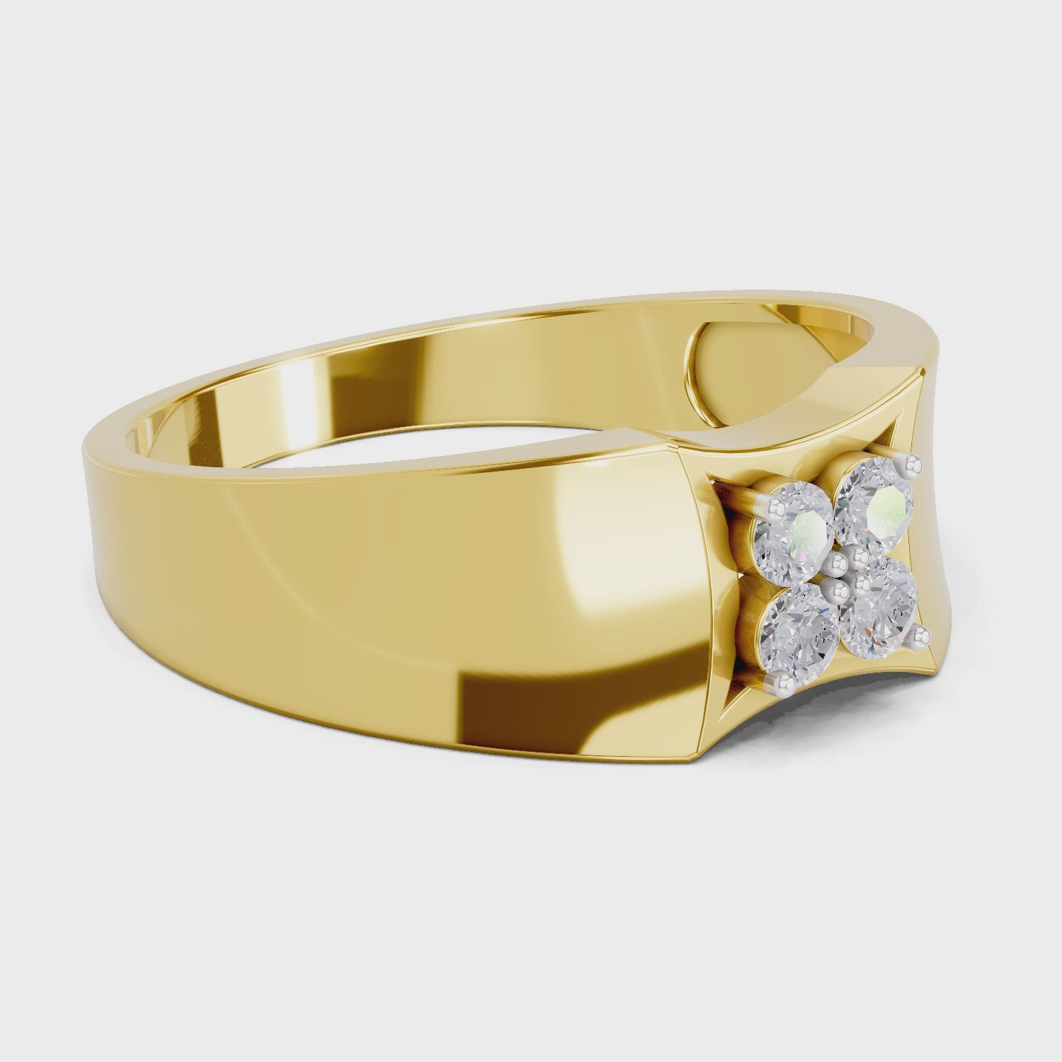 Load video: 0.21 Carat  | 925 Sterling Silver Gold Plated Fashion Ring