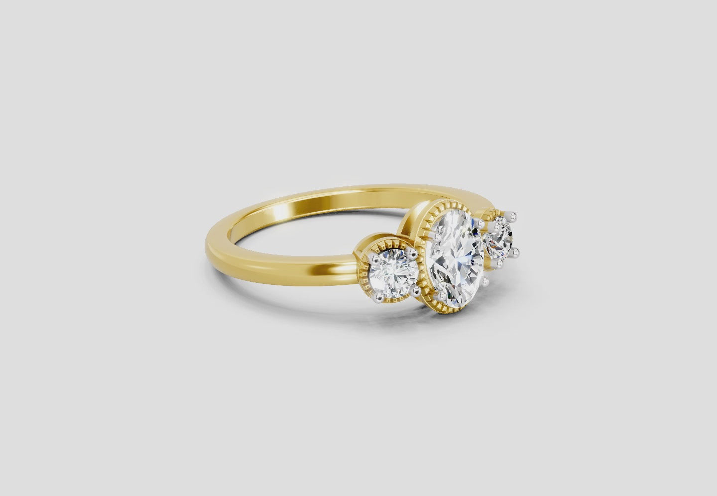 Load video: 0.88 Carat Nova Trinity Promise  Engagement Ring | 14K Yellow Gold