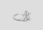 0.81 Ct Round Shape Diamond Flower Ring | 14K White Gold