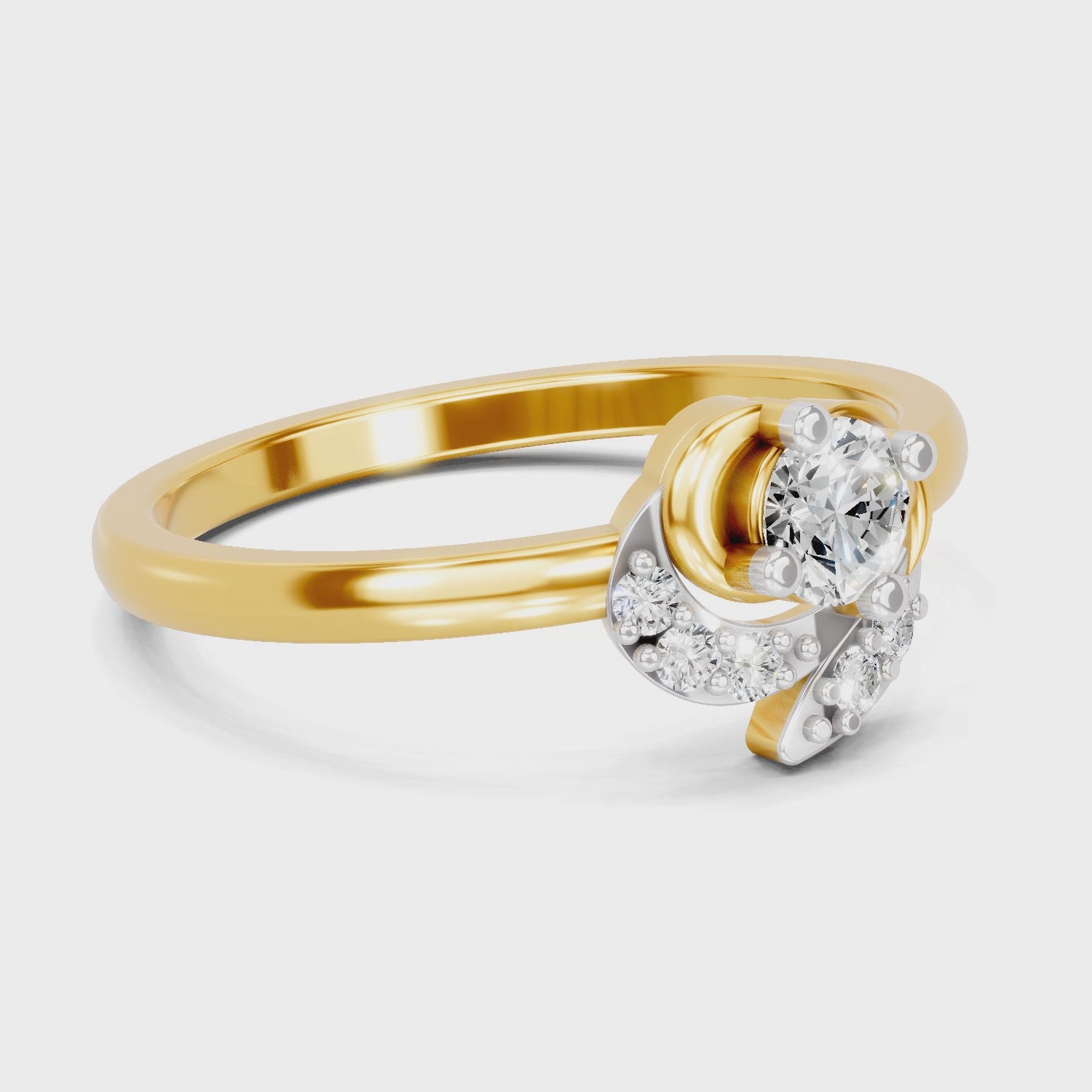 Load video: 0.25 Carat  | 925 Sterling Silver Gold Plated Fashion Ring