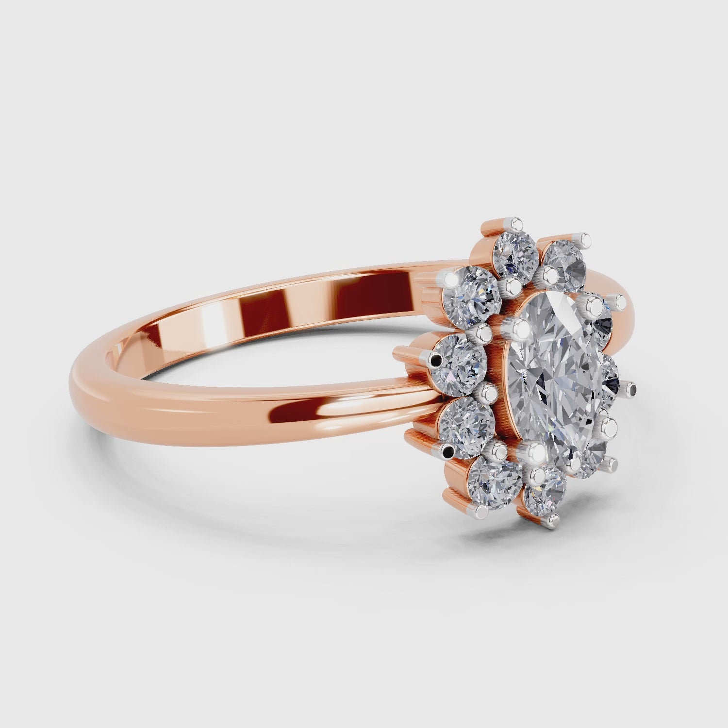 Load video: 0.88 Carat Oval Shape Engagement Ring | 14K Rose Gold