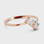 Sparkles Lab Grown Diamond 0.29 Carat Eternal Duo Diamond Engagement Ring | 14K Rose Gold
