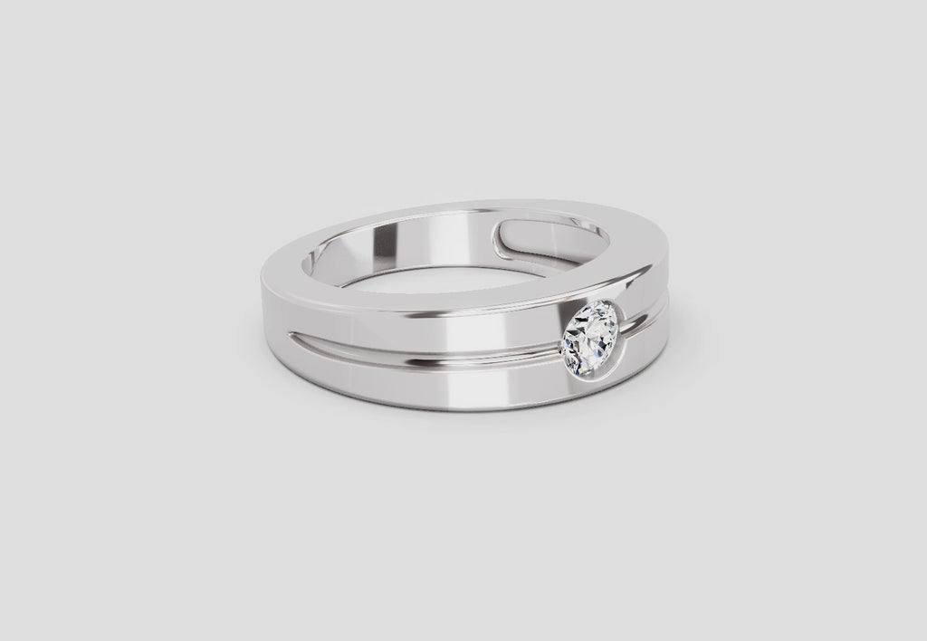 0.3 Carat Knife Edge Engagement Ring | 14K White Gold