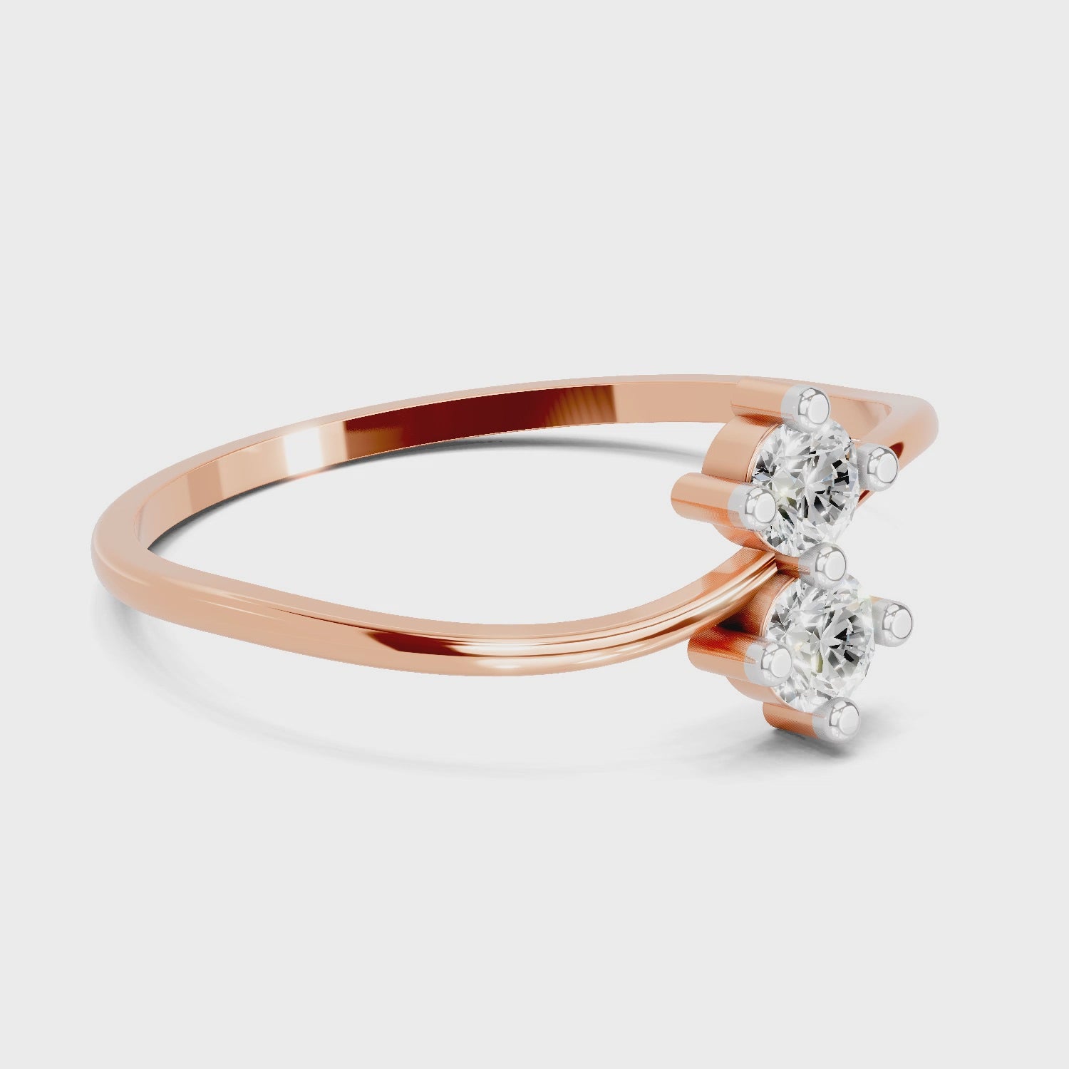 Load video: 0.17 Carat Twin Flames Diamond Engagement Ring | 14K Rose Gold