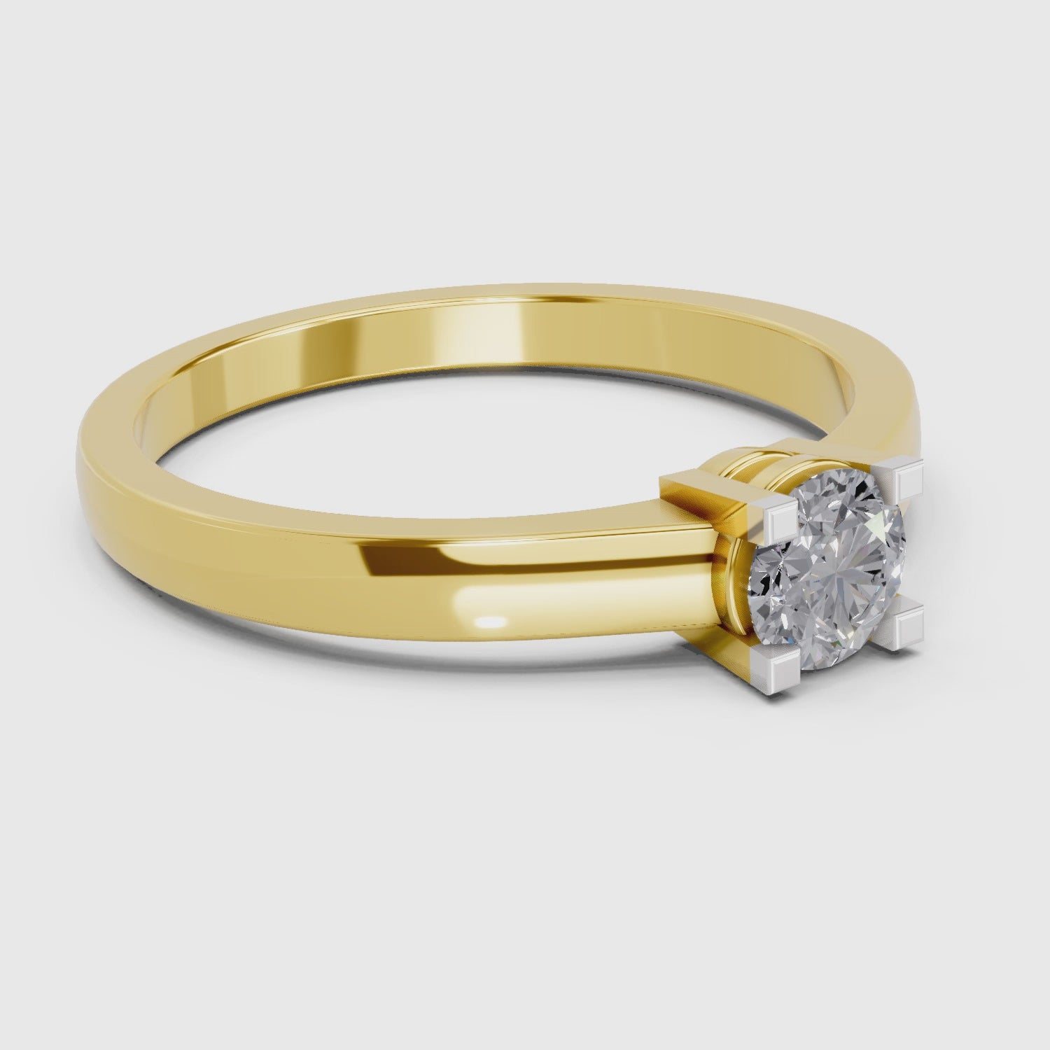 0.3 Carat Solitaire Diamond Engagement Ring | 14K Yellow Gold