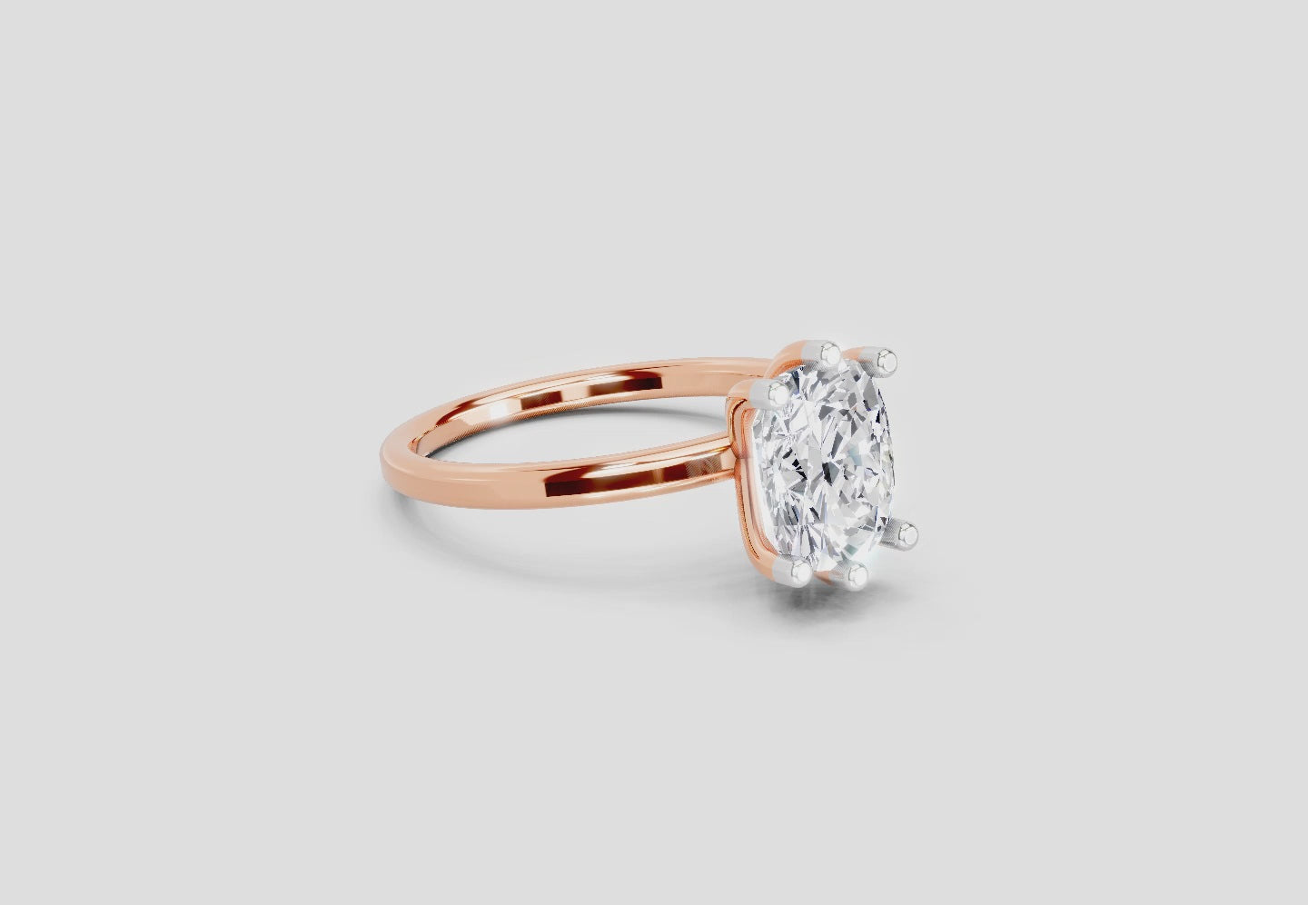 Load video: 2.06 Carat Cushion Shape Solitaire Diamond Ring | 14K Rose Gold
