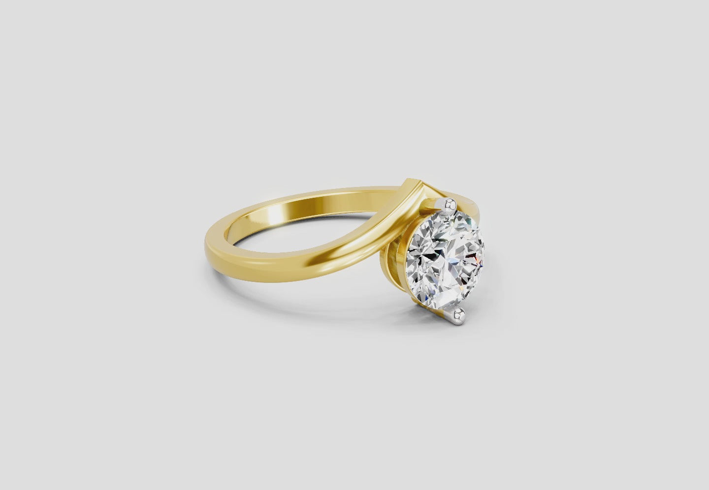 Load video: 1.25 Carat Solara Crown Promise Engagement Ring | 14K Yellow Gold