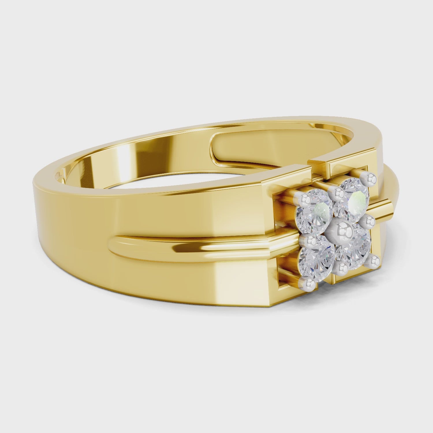 Load video: 0.24 Carat  | 925 Sterling Silver Gold Plated Four Stone Ring