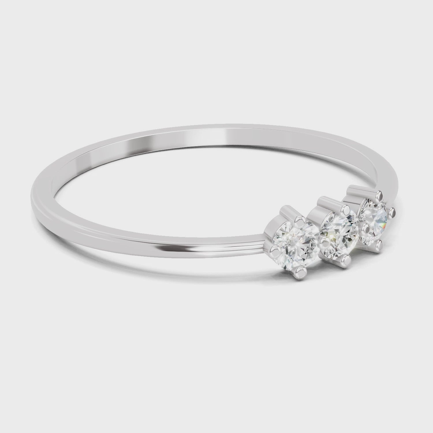 Load video: 0.18 Carat Trinity Spark Diamond Engagement Ring | 14K White Gold