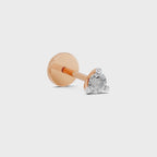 0.09 Ct Round Shape Soilitaire Diamond Nose Pin | 14K Yellow Gold