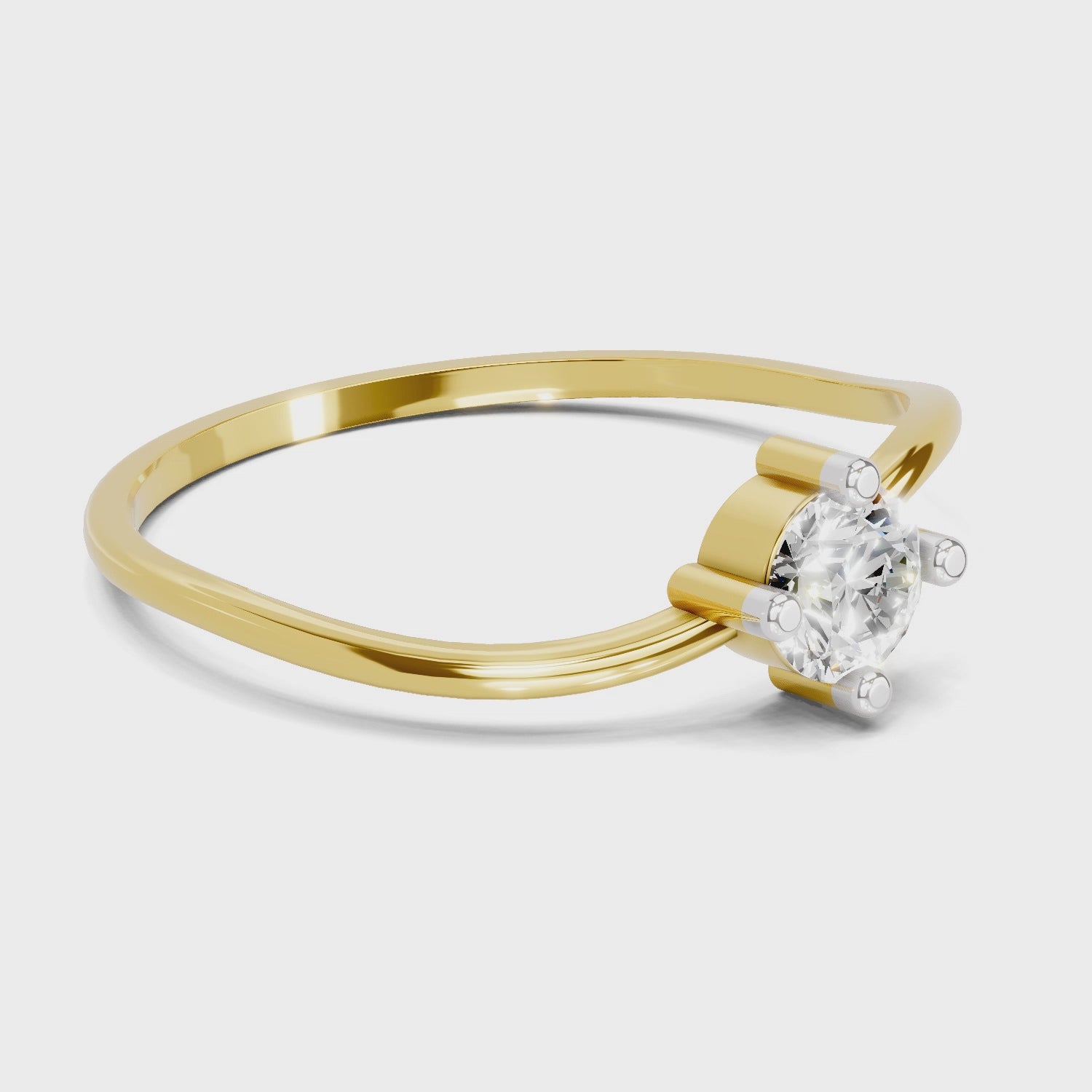 Load video: Sparkles Lab Grown Diamond 0.25 Carat Diamond Engagement Ring | 14K Yellow Gold