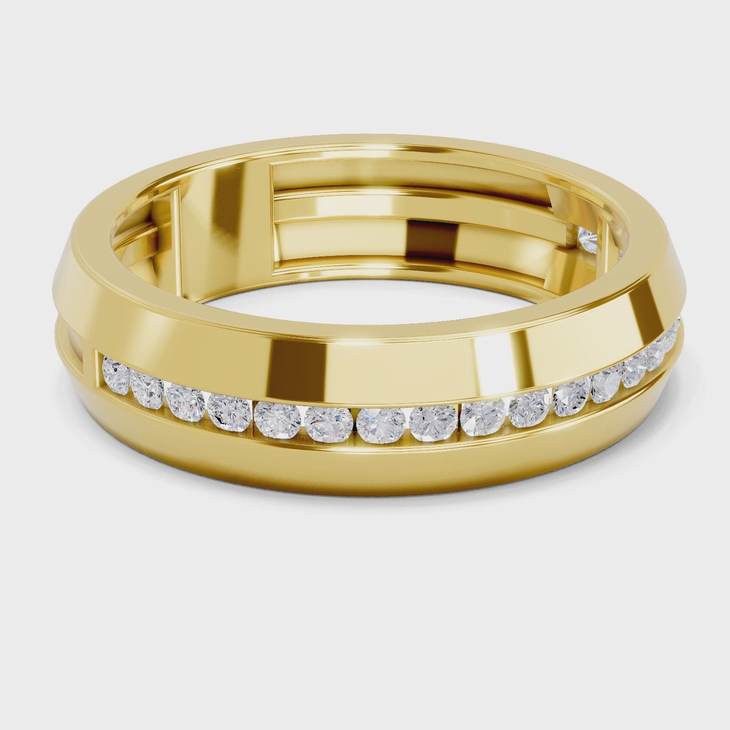 Load video: 0.44 Carat  | 925 Sterling Silver Gold Plated Band Ring