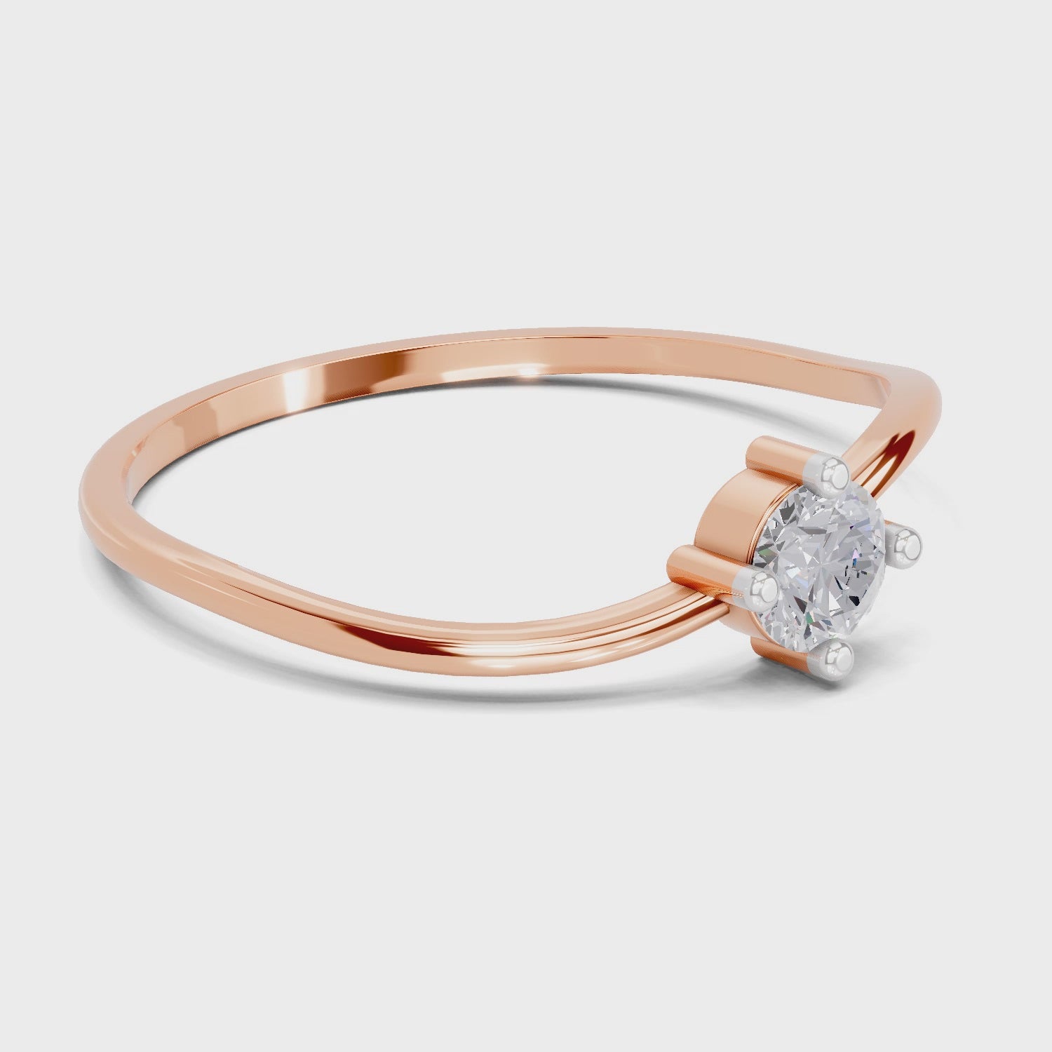 Load video: 0.18 Carat Celestial Twist Diamond Engagement Ring | 14K Rose Gold