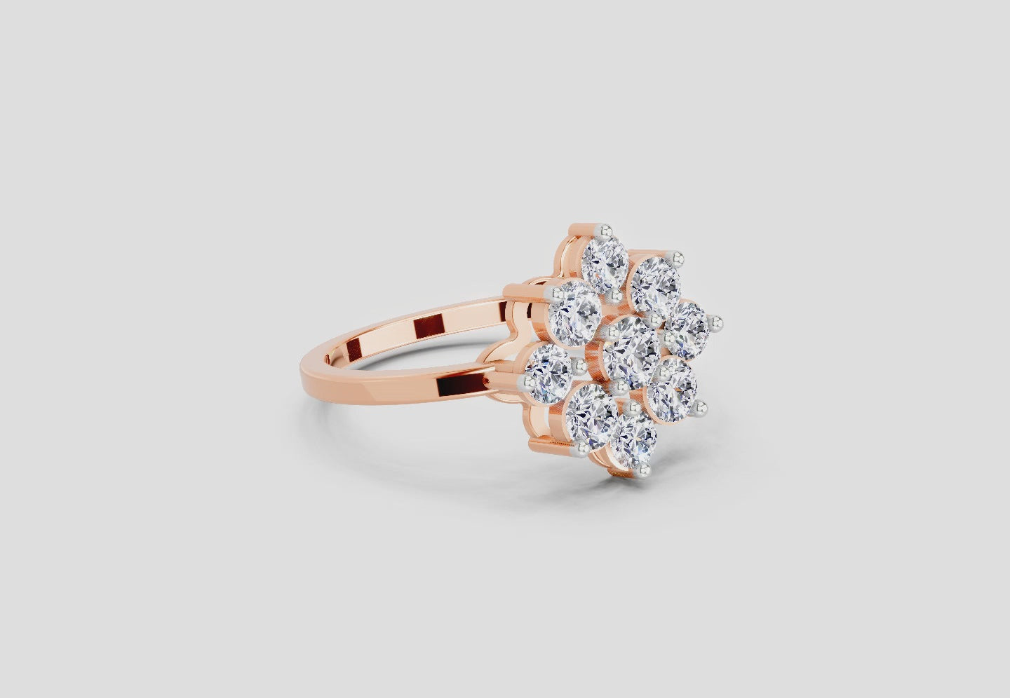 Load video: 0.87 Carat Diamond Blossom Promise  Engagement Ring | 14K Rose Gold
