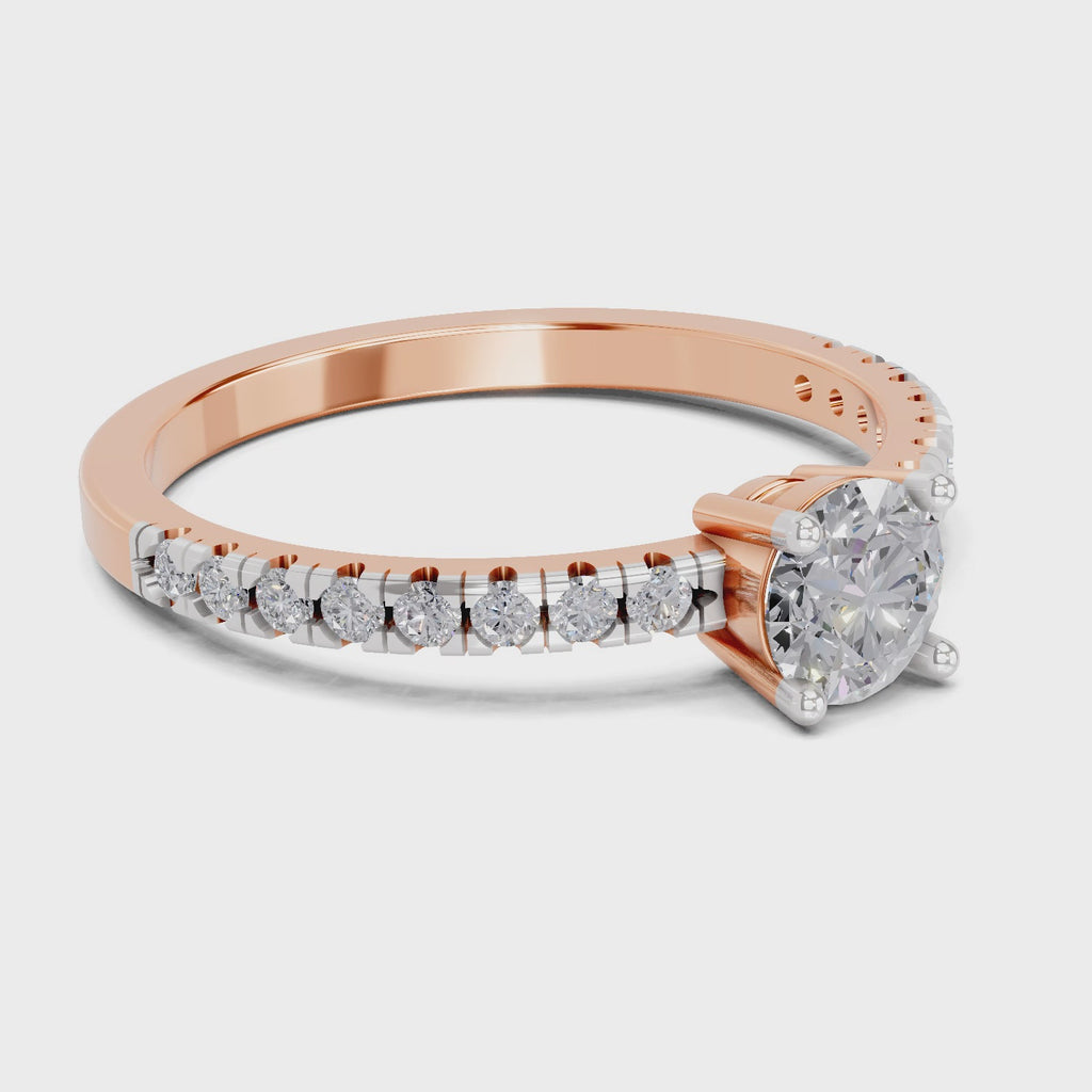 0.67 Ct Round Shape Solitaire Diamond Ring | 14K Rose Gold