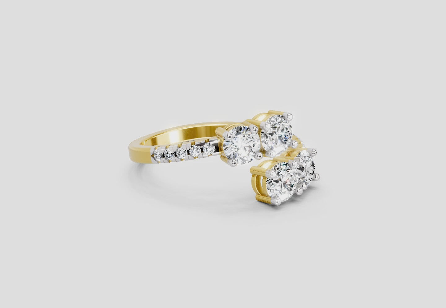 Load video: 0.83 Carat Eternal Embrace Promise Engagement Ring | 14K Yellow Gold