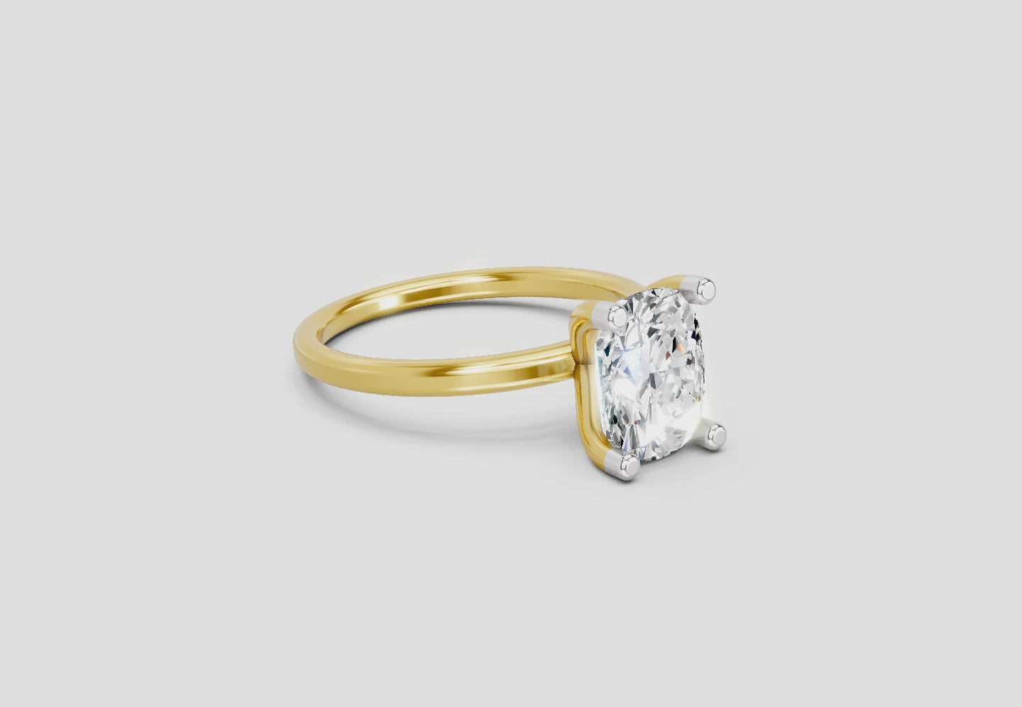 Load video: 2.13 Carat Cushion Shape Solitaire Diamond Ring | 14K Yellow Gold