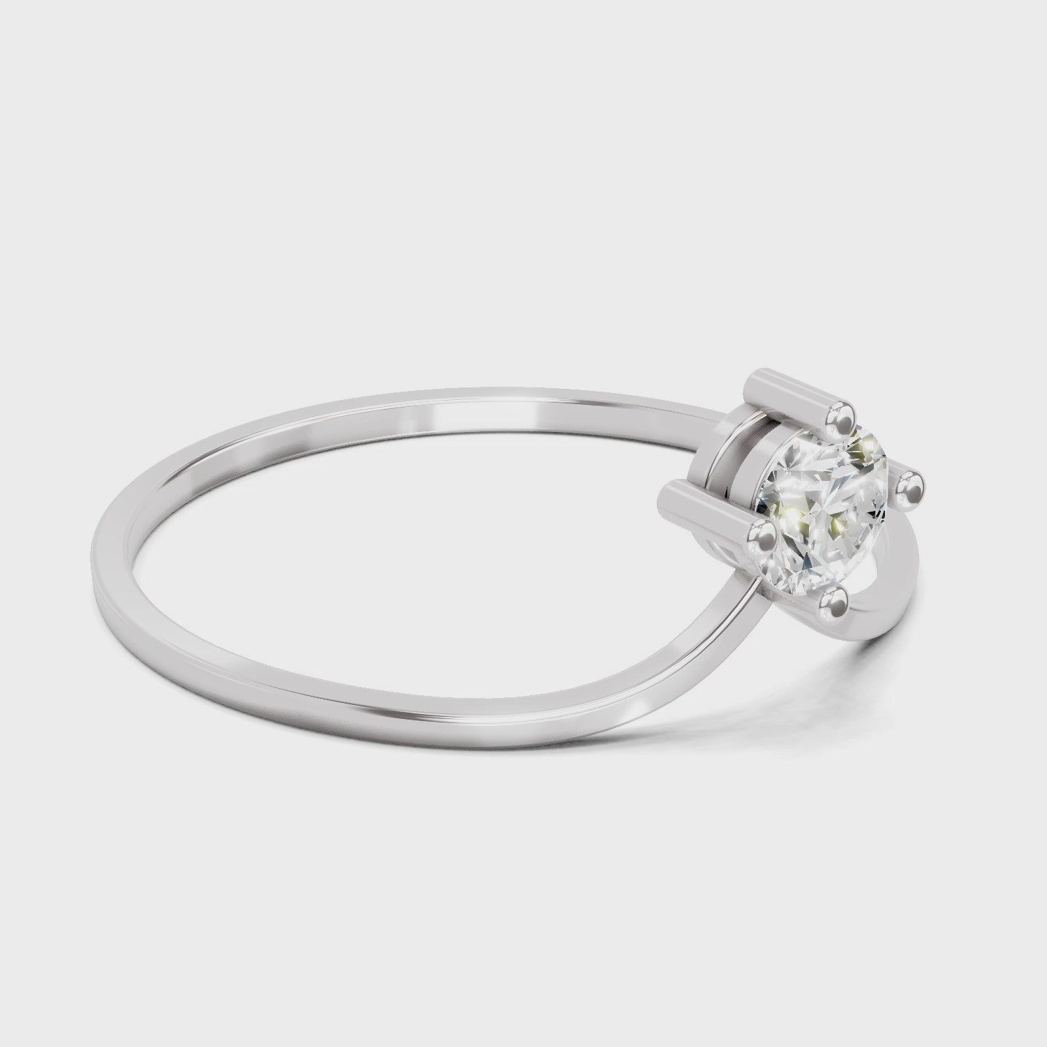 Load video: 0.18 Carat Diamond Engagement Ring | 14K White Gold