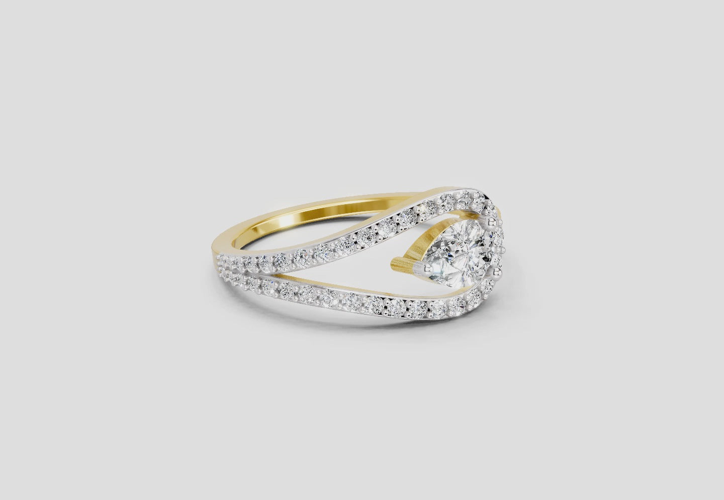 Load video: 0.72 Carat Pearluxe Halo Promise Engagement Ring | 14K Yellow Gold