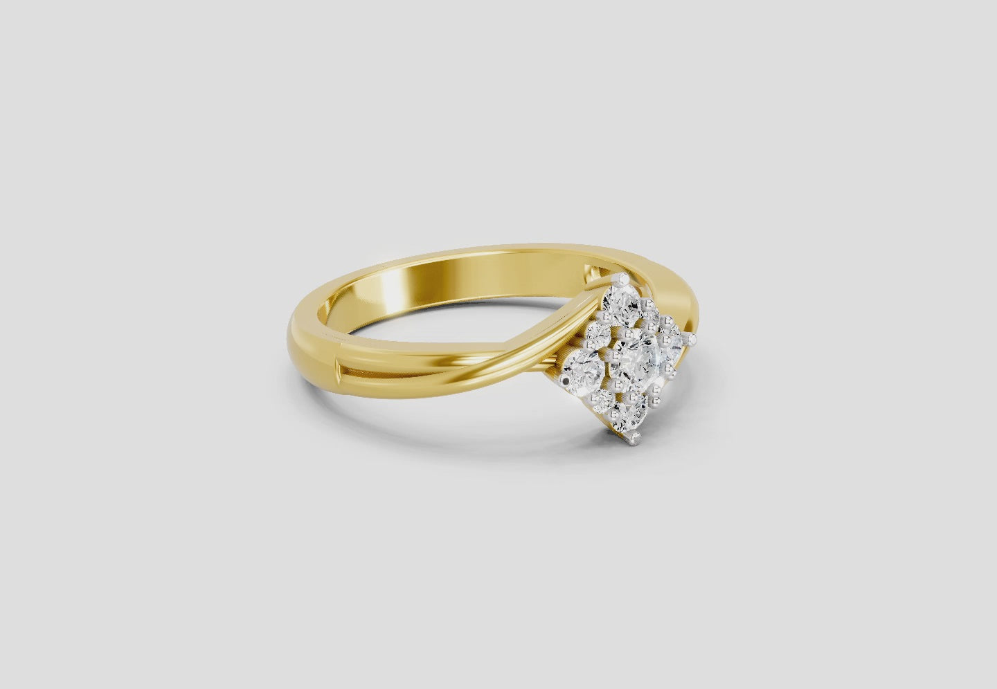 Load video: 0.36 Ct Cluster | 14K Yellow Gold
