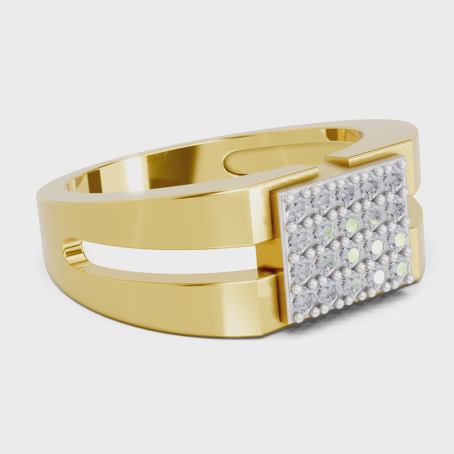 Load video: 0.5 Carat  | 925 Sterling Silver Gold Plated Fashion Ring