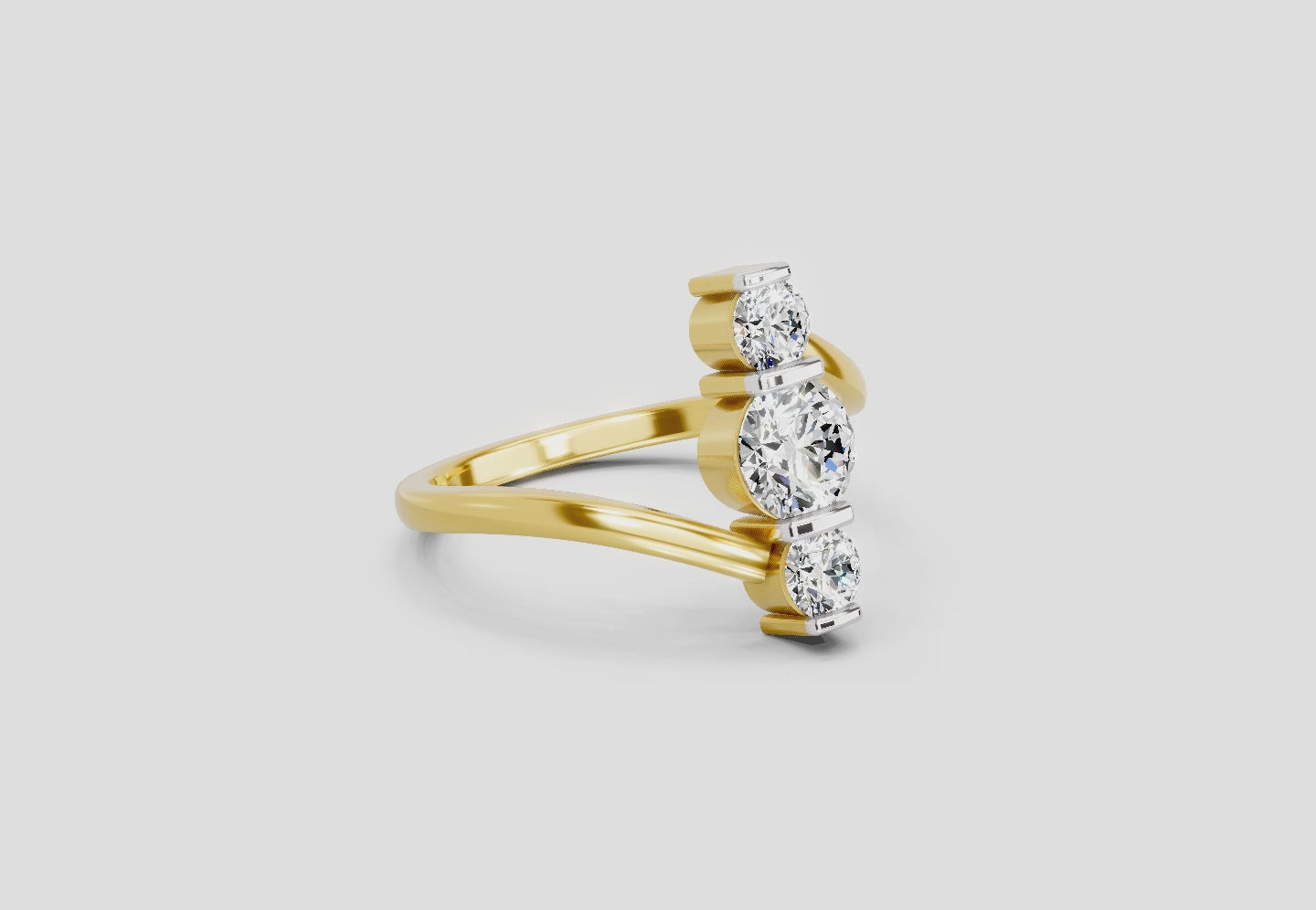 Load video: 0.92 Carat Triastra Promise Engagement Ring | 14K Yellow Gold
