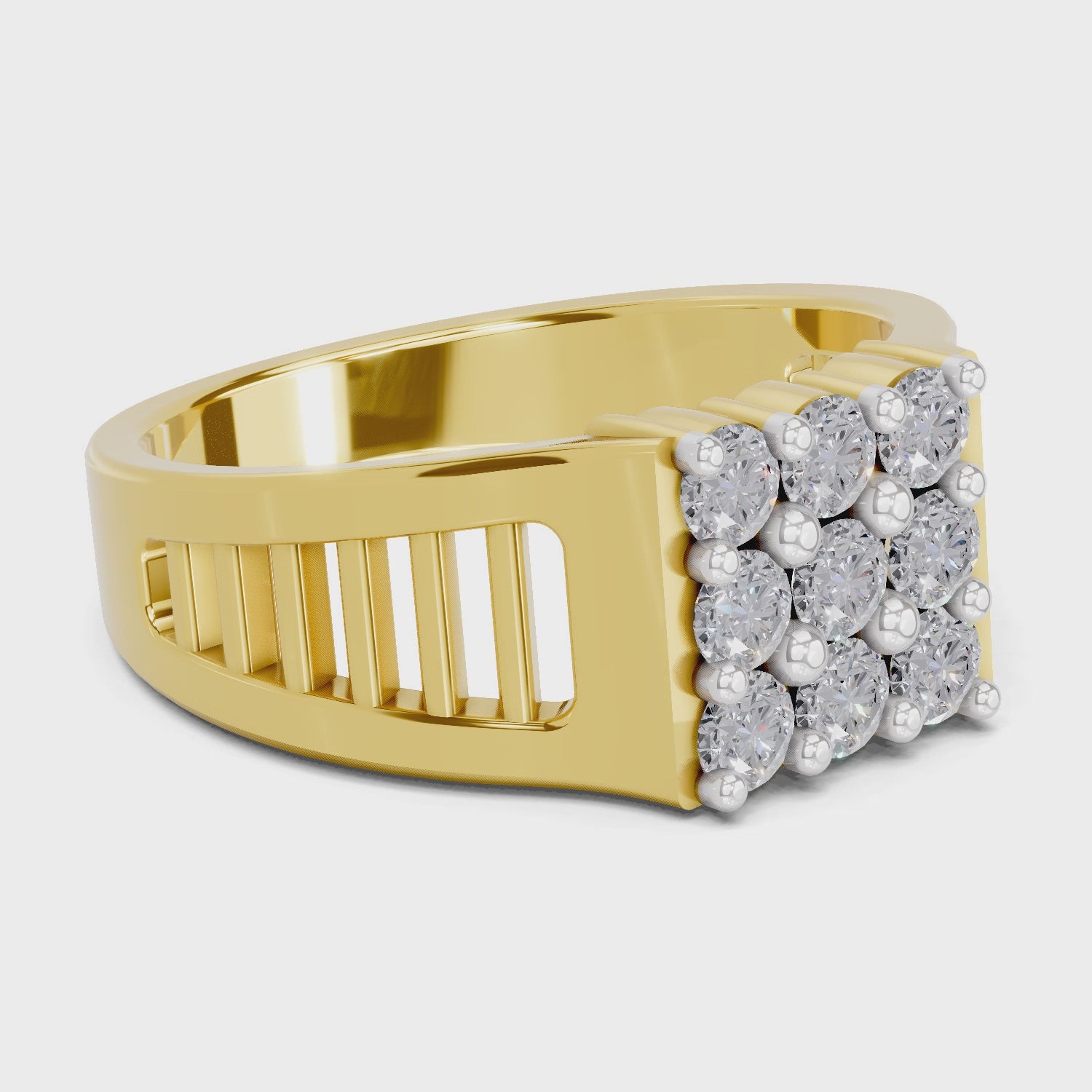 Load video: 0.41 Carat  | 925 Sterling Silver Gold Plated Fashion Ring