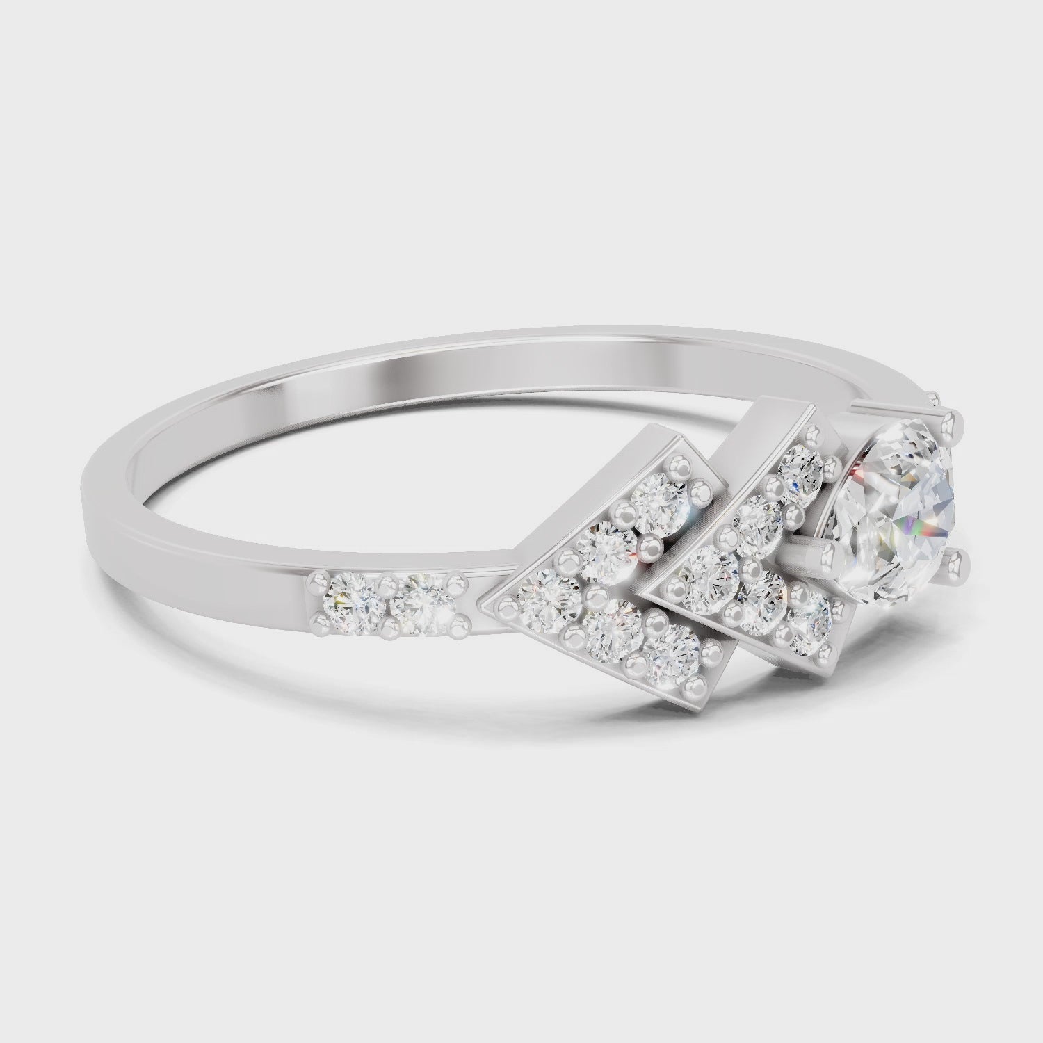 Load video: 0.46 Carat Pear &amp; Round Shape Diamond Solitaire Ring | 14K White Gold