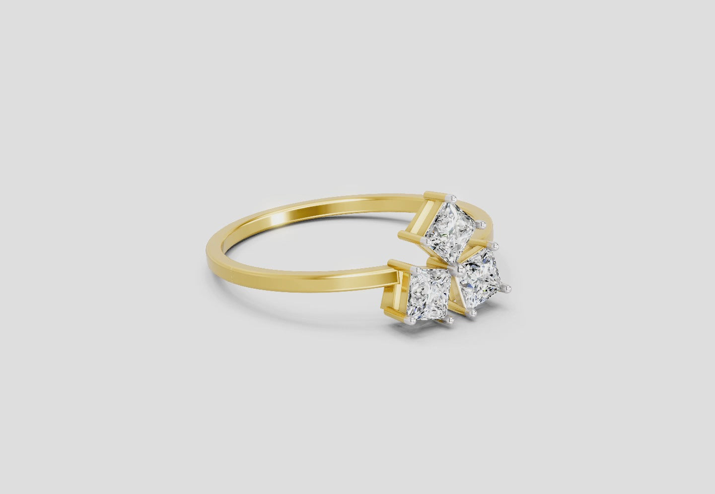 Load video: 0.45 Carat Princess Shape Diamond Ring | 14K Yellow Gold
