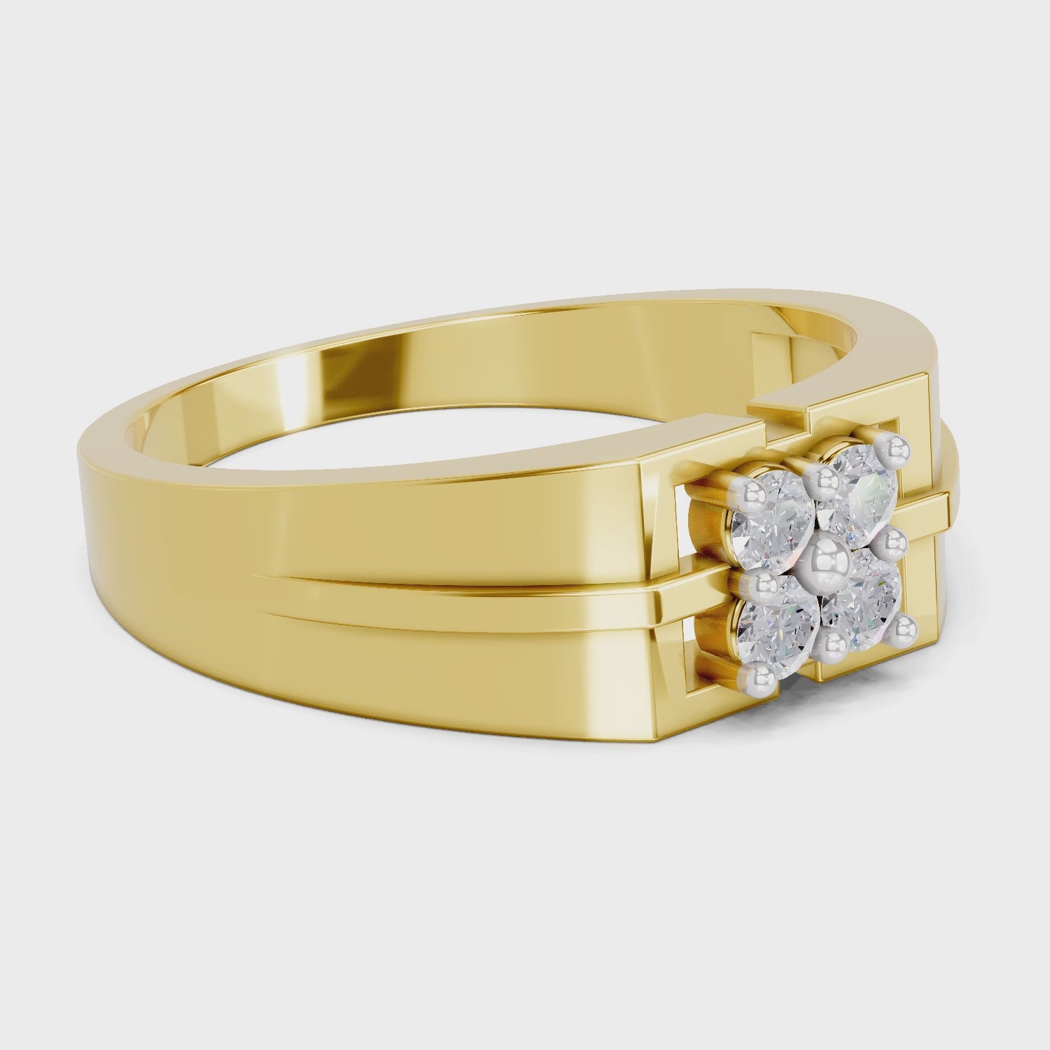 Load video: 0.24 Carat  | 925 Sterling Silver Gold Plated Fashion Ring