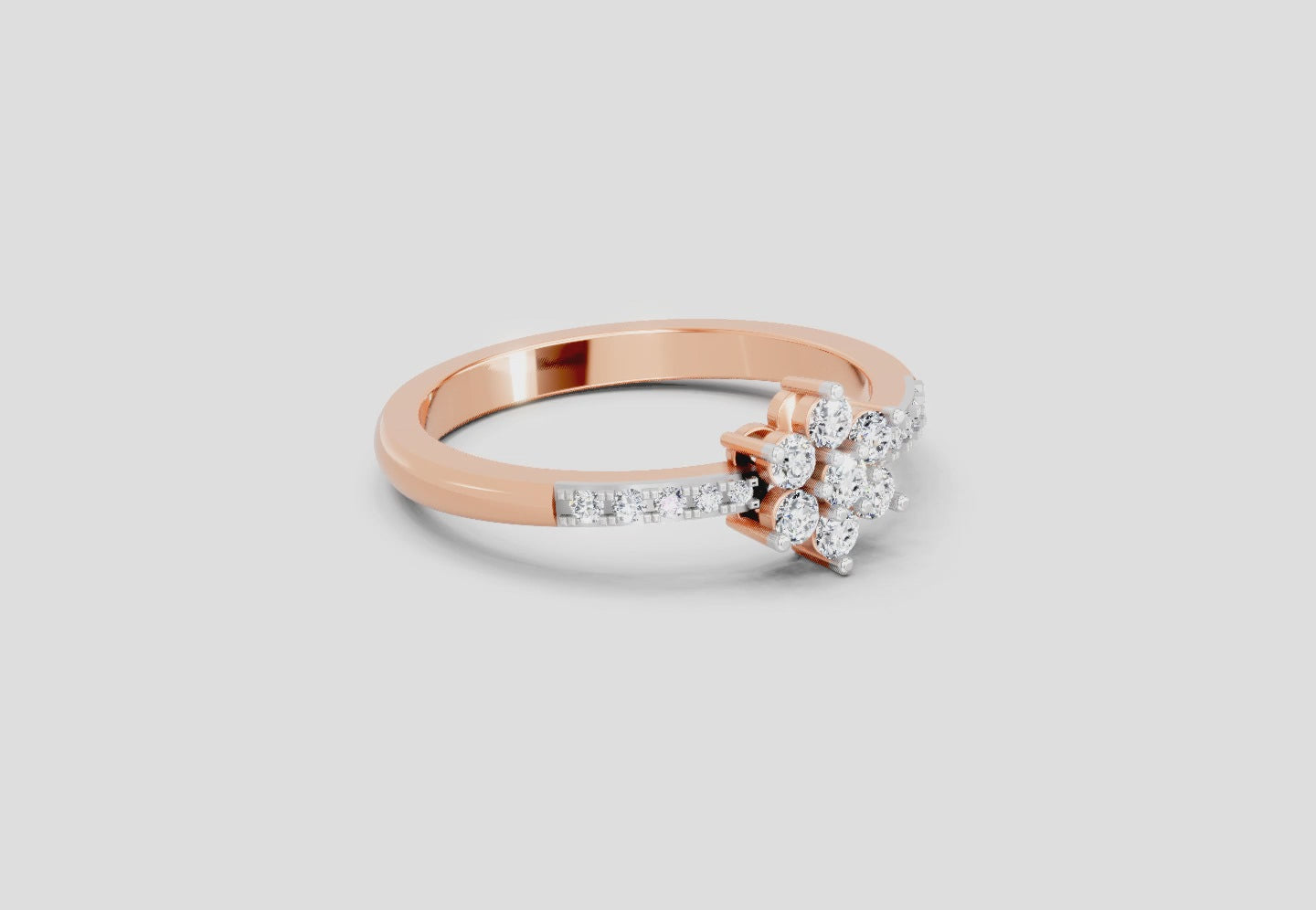 Load video: 0.33 Ct Flower Ring | 14K Rose Gold