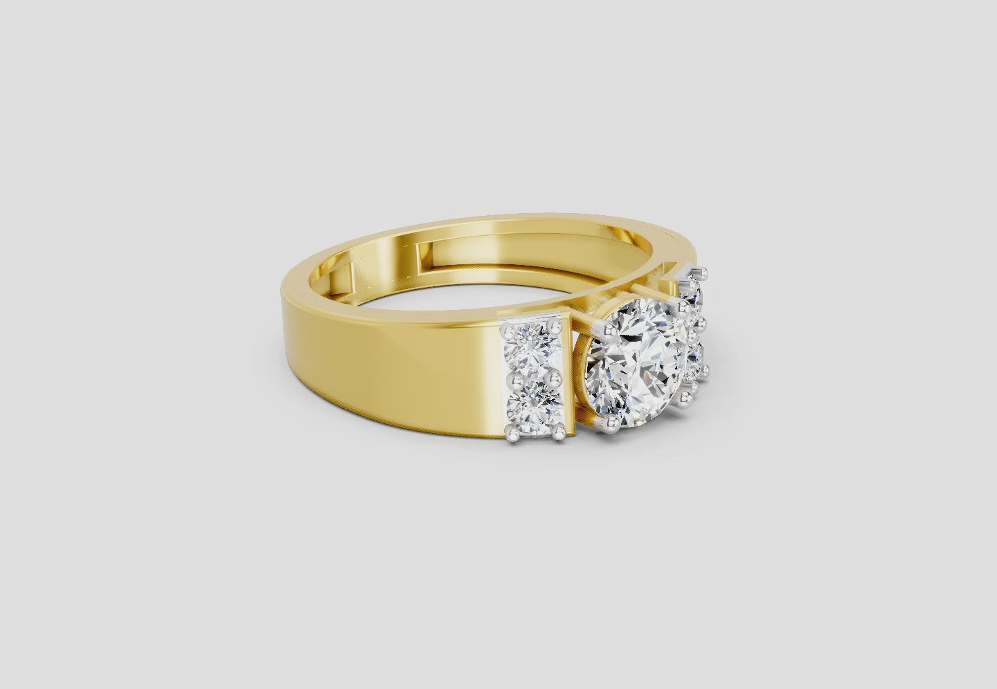Load video: 1.42 Ct Round Shape Dimaond Ring | 14K Yellow Gold
