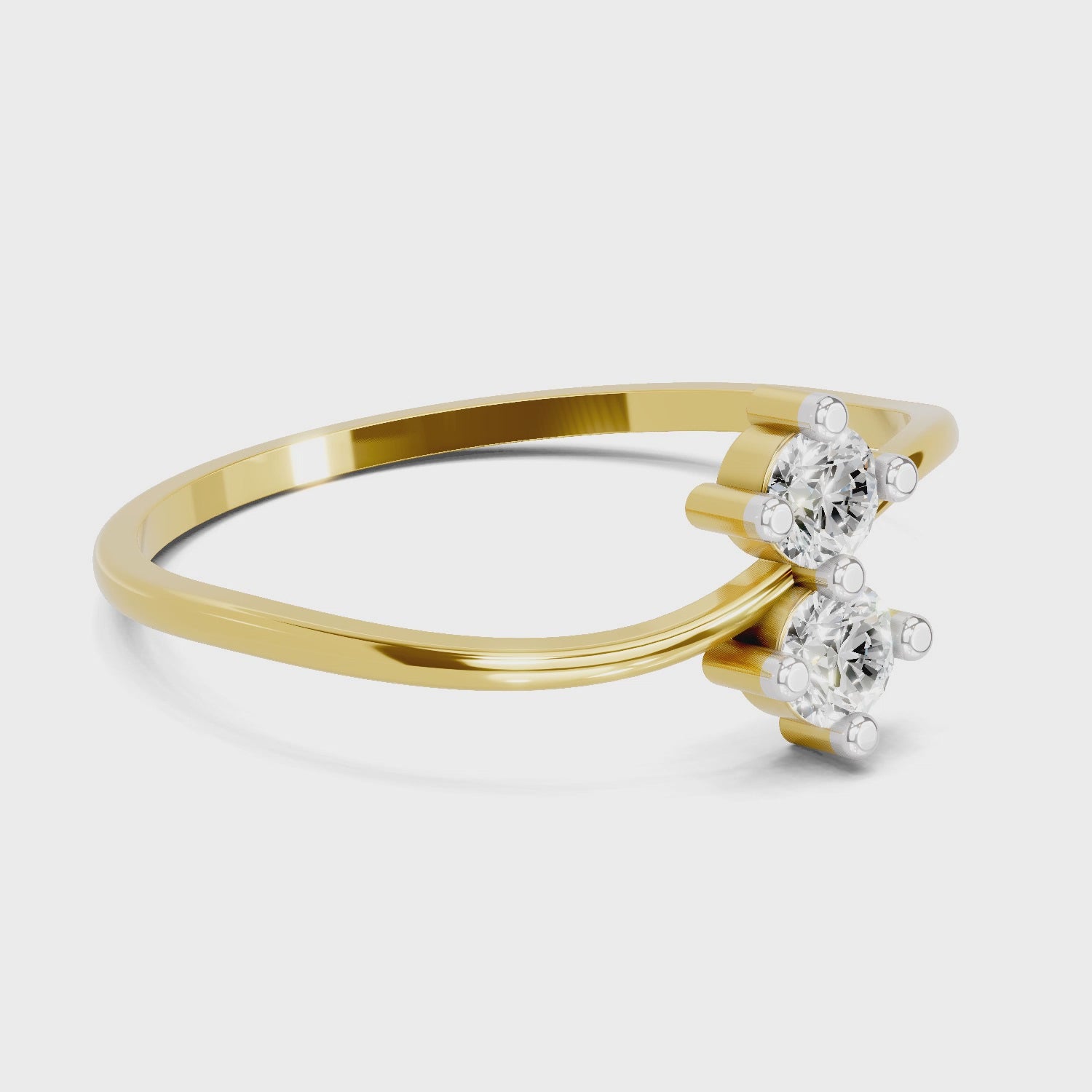 Load video: 0.17 Carat Twin Flames Diamond Engagement Ring | 14K Yellow Gold