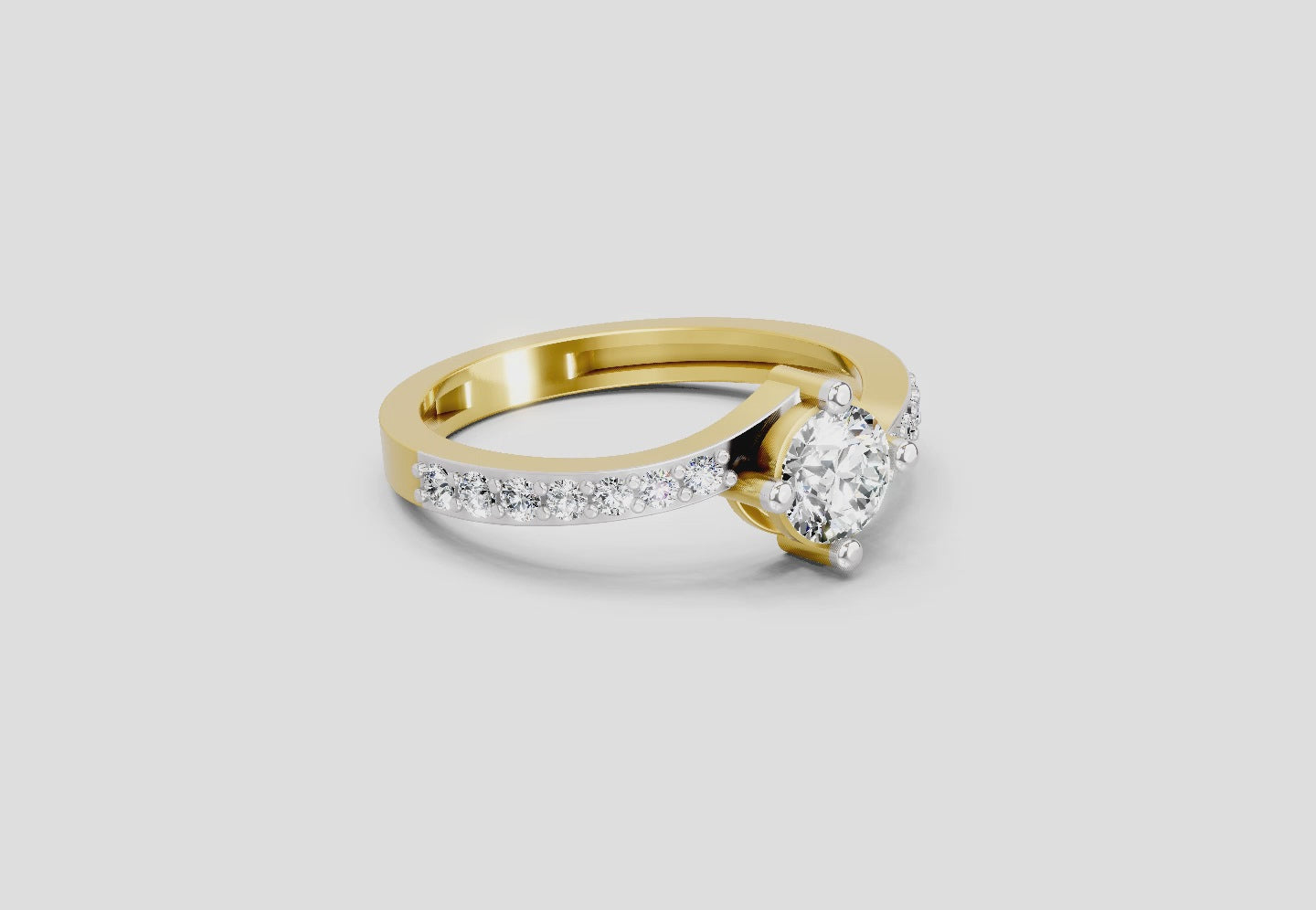 Load video: 0.76 Carat Round Shape Diamond Engagement Ring | 14K Yellow Gold
