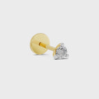 0.09 Ct Round Shape Soilitaire Diamond Nose Pin | 14K Yellow Gold
